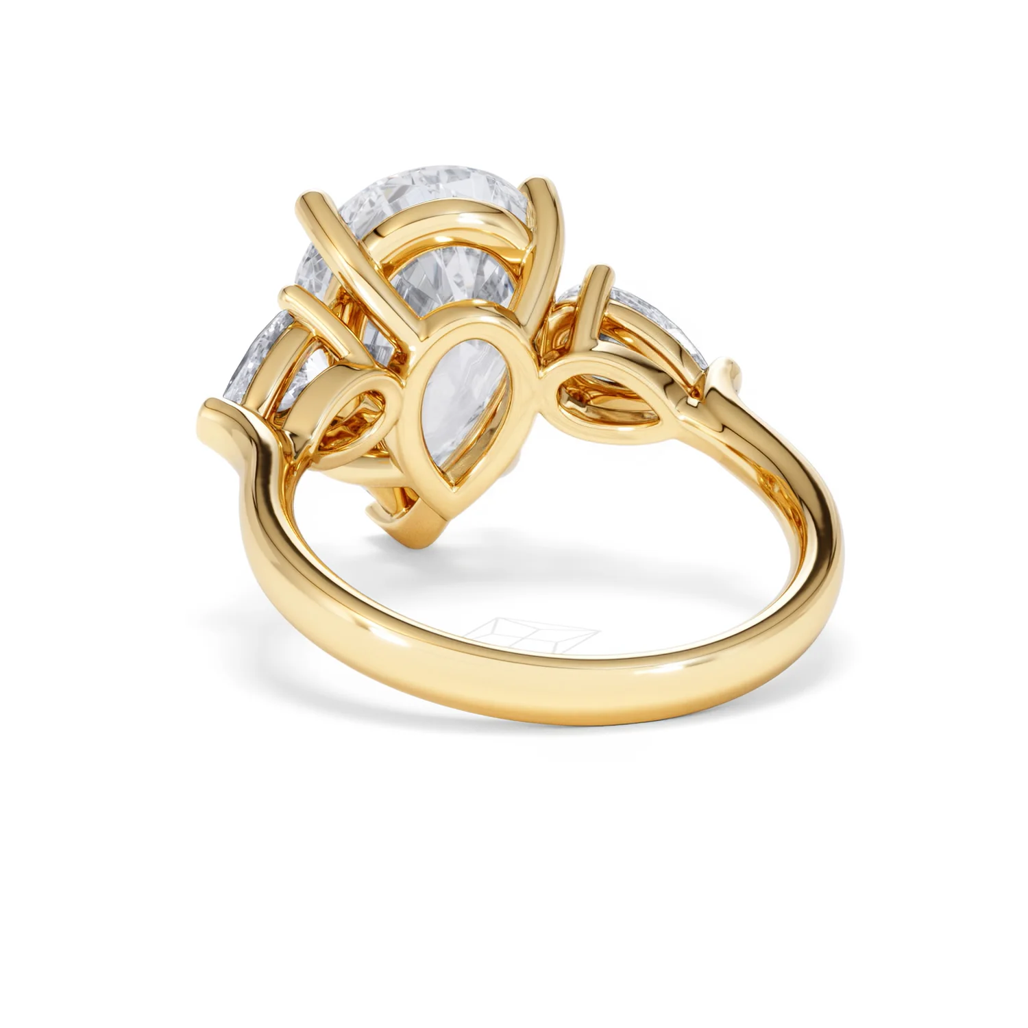 Adore 6.00ct Pear Cut Lab Diamond 3 Stone Engagement Ring in 18K Yellow Gold - Image 51