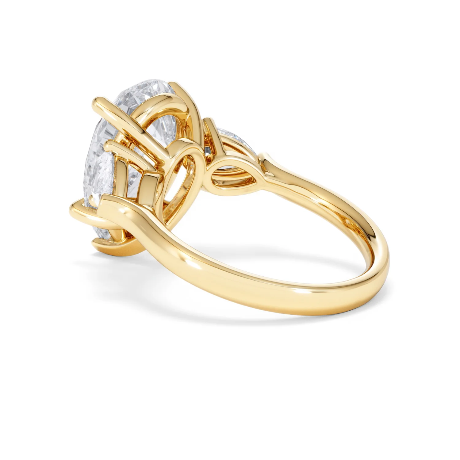 Adore 6.00ct Pear Cut Lab Diamond 3 Stone Engagement Ring in 18K Yellow Gold - Image 58