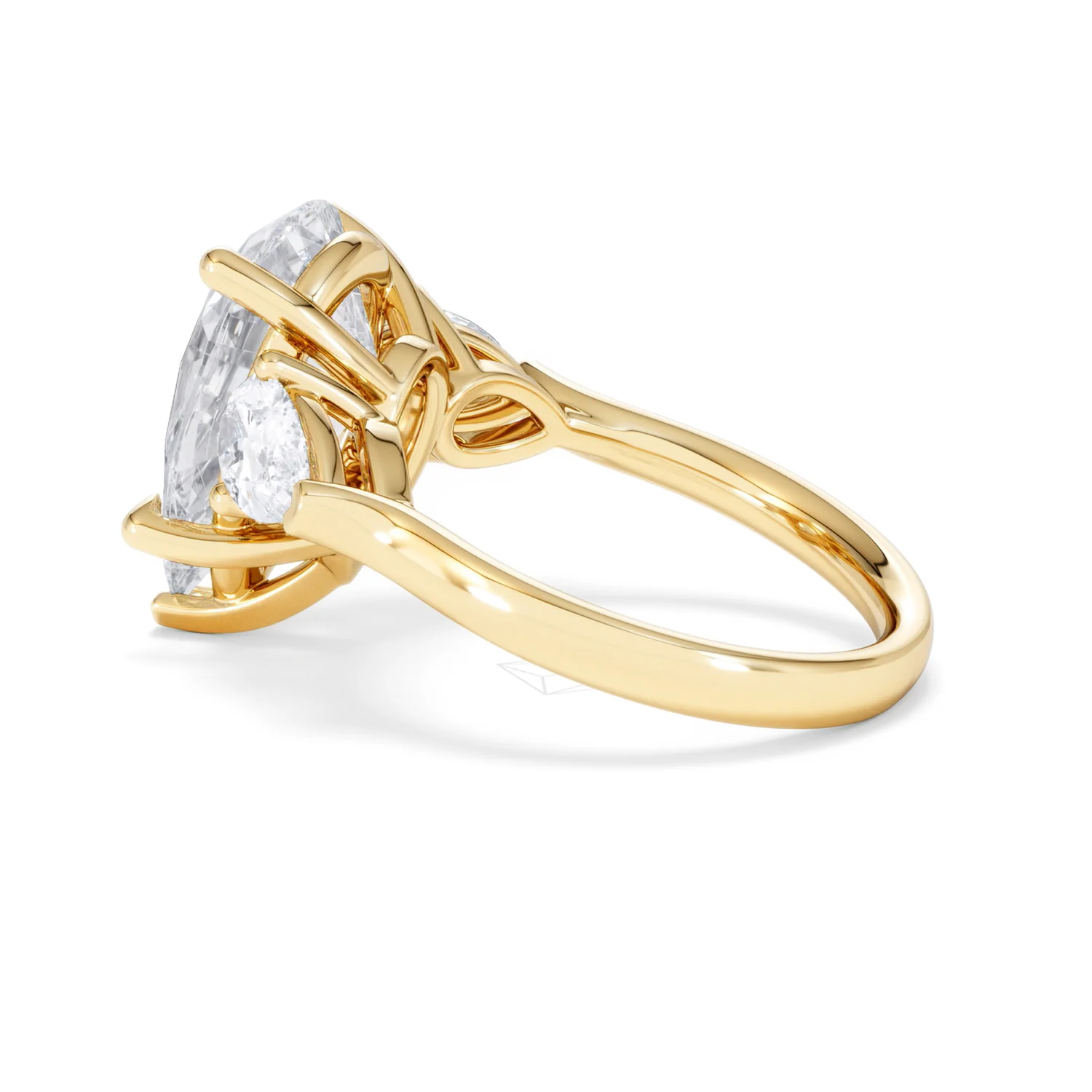 Adore 6.00ct Pear Cut Lab Diamond 3 Stone Engagement Ring in 18K Yellow Gold - Image 62
