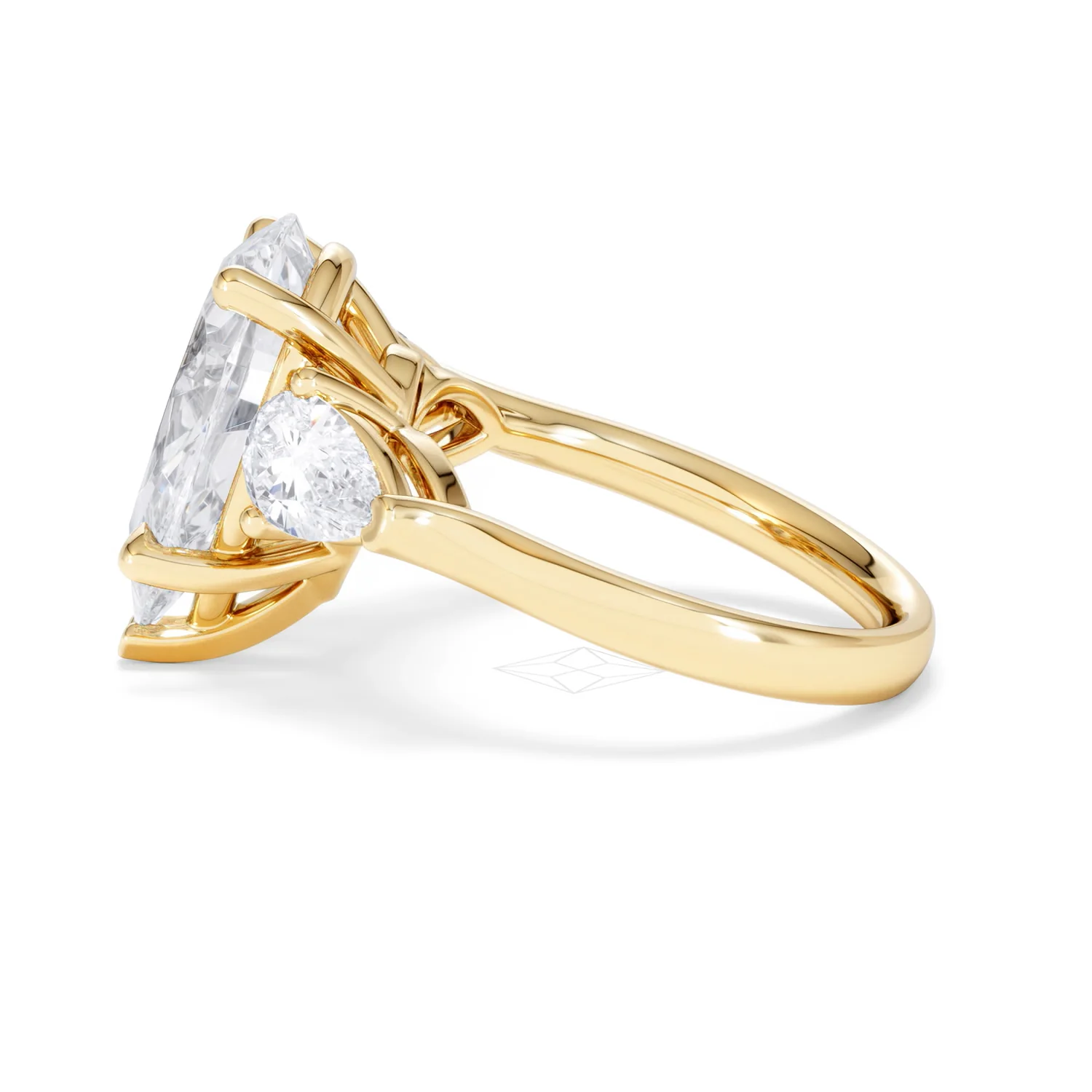 Adore 6.00ct Pear Cut Lab Diamond 3 Stone Engagement Ring in 18K Yellow Gold - Image 66