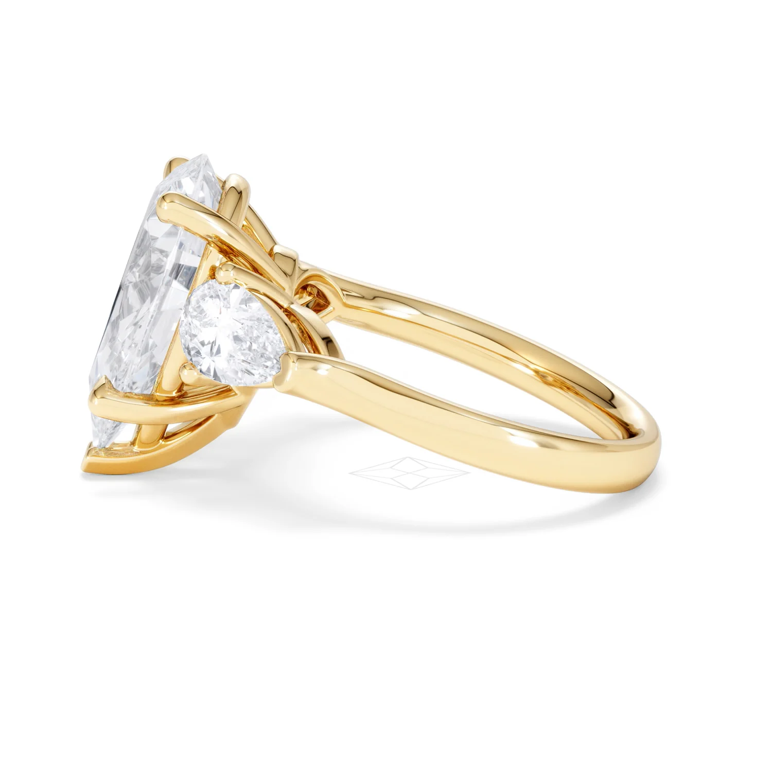 Adore 6.00ct Pear Cut Lab Diamond 3 Stone Engagement Ring in 18K Yellow Gold - Image 67