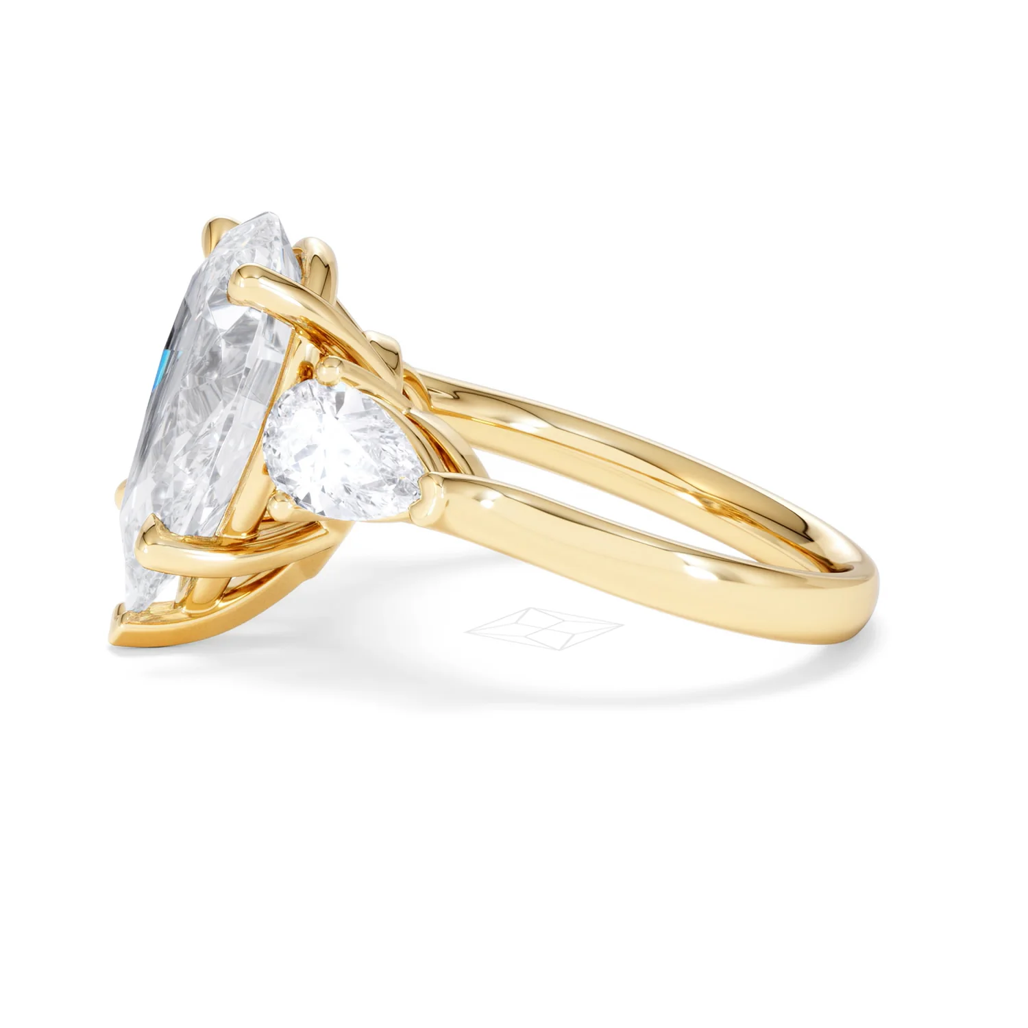 Adore 6.00ct Pear Cut Lab Diamond 3 Stone Engagement Ring in 18K Yellow Gold - Image 69