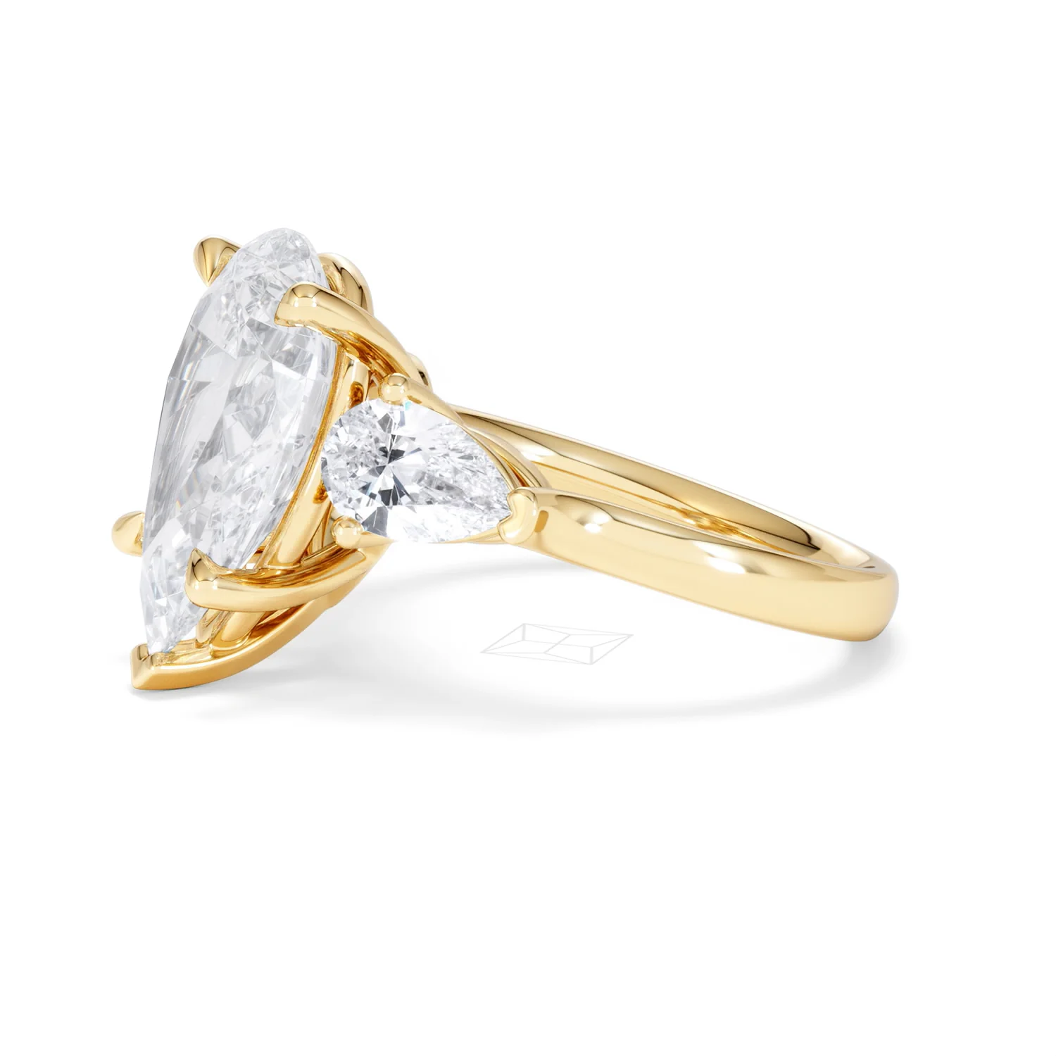 Adore 6.00ct Pear Cut Lab Diamond 3 Stone Engagement Ring in 18K Yellow Gold - Image 72
