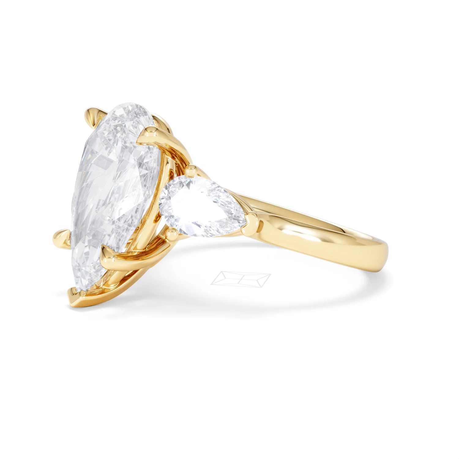Adore 6.00ct Pear Cut Lab Diamond 3 Stone Engagement Ring in 18K Yellow Gold - Image 74