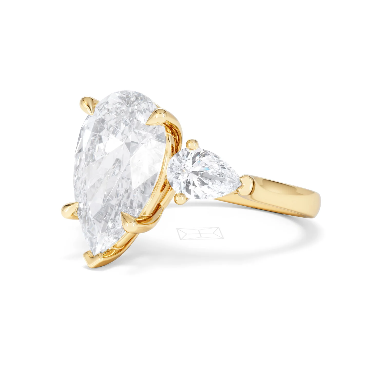 Adore 6.00ct Pear Cut Lab Diamond 3 Stone Engagement Ring in 18K Yellow Gold - Image 78