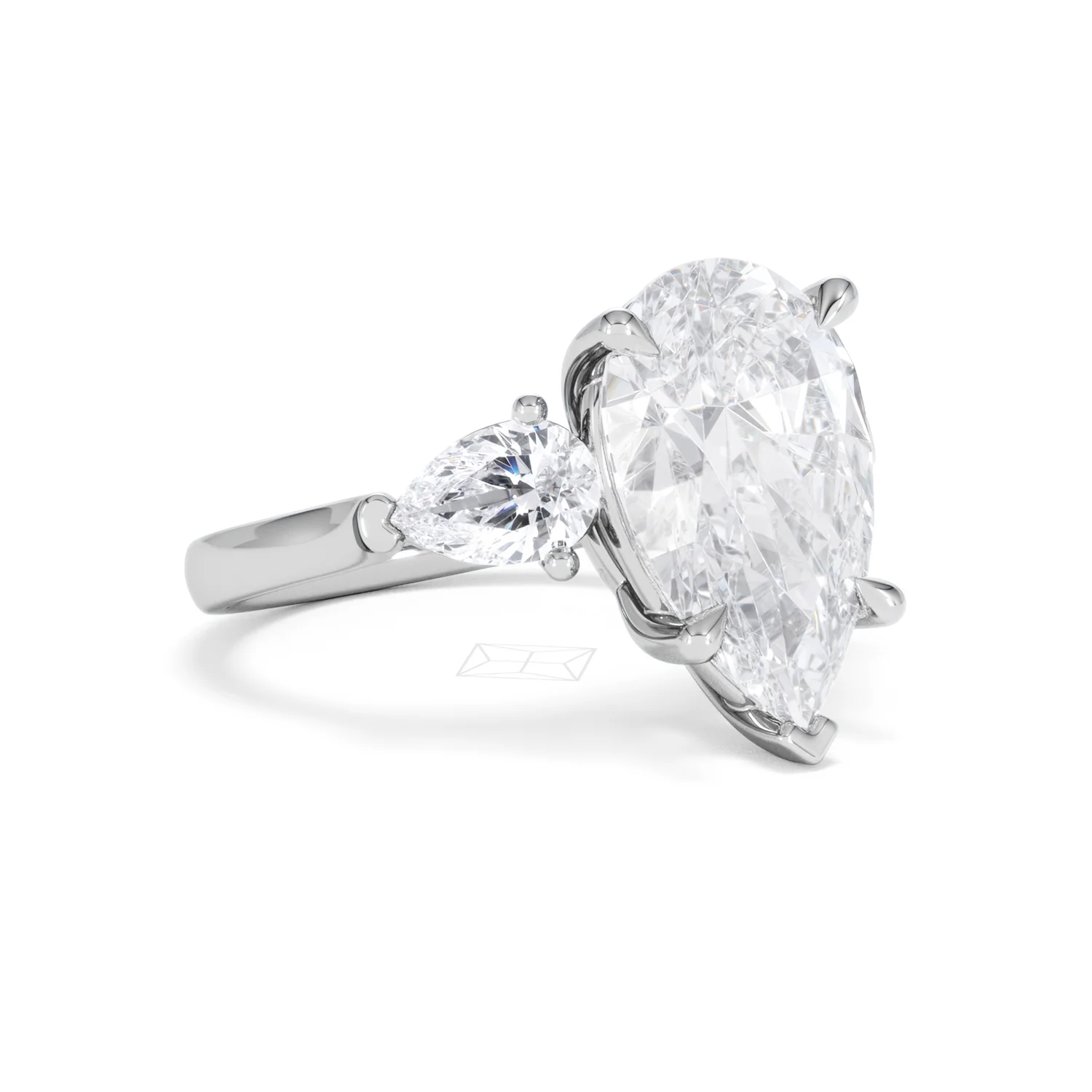 Adore 6.00ct Pear Cut Lab Diamond 3 Stone Engagement Ring in Platinum - Image 15