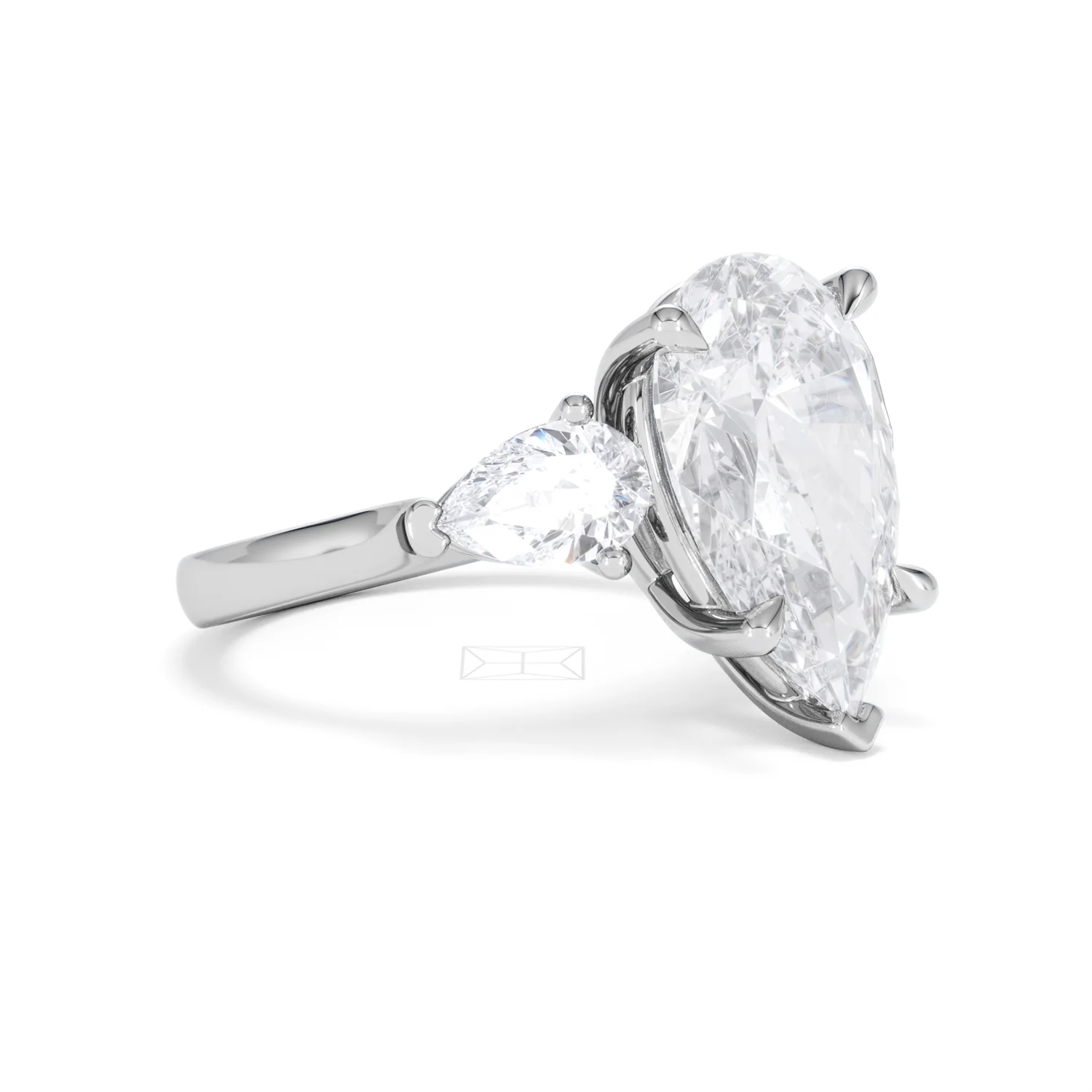 Adore 6.00ct Pear Cut Lab Diamond 3 Stone Engagement Ring in Platinum - Image 17