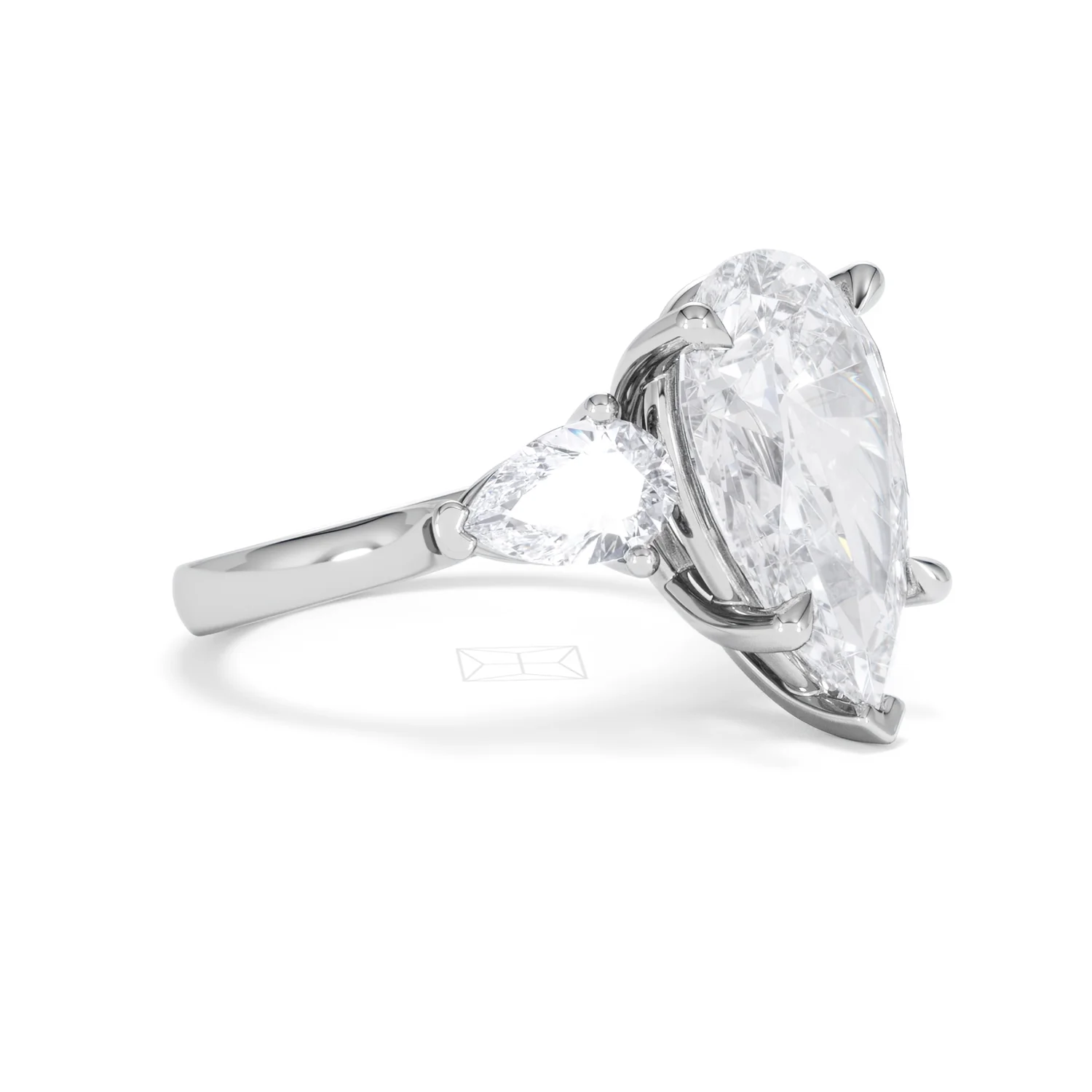Adore 6.00ct Pear Cut Lab Diamond 3 Stone Engagement Ring in Platinum - Image 18