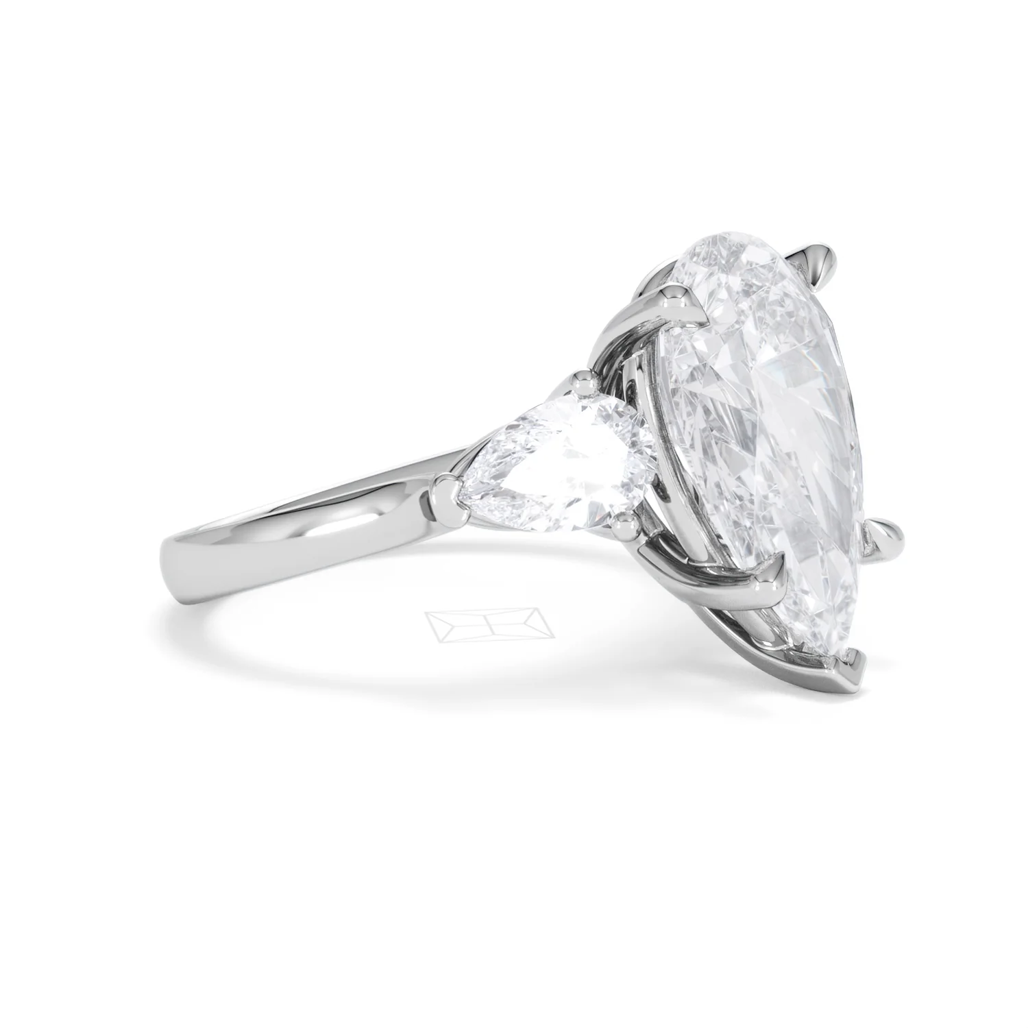 Adore 6.00ct Pear Cut Lab Diamond 3 Stone Engagement Ring in Platinum - Image 19