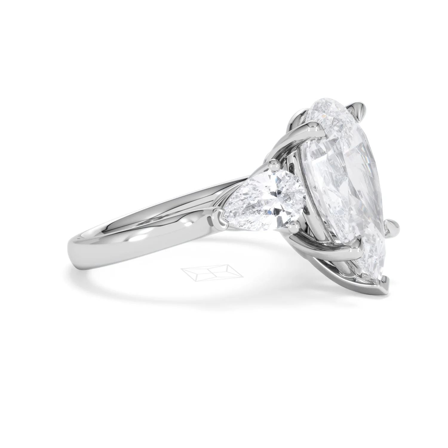 Adore 6.00ct Pear Cut Lab Diamond 3 Stone Engagement Ring in Platinum - Image 21