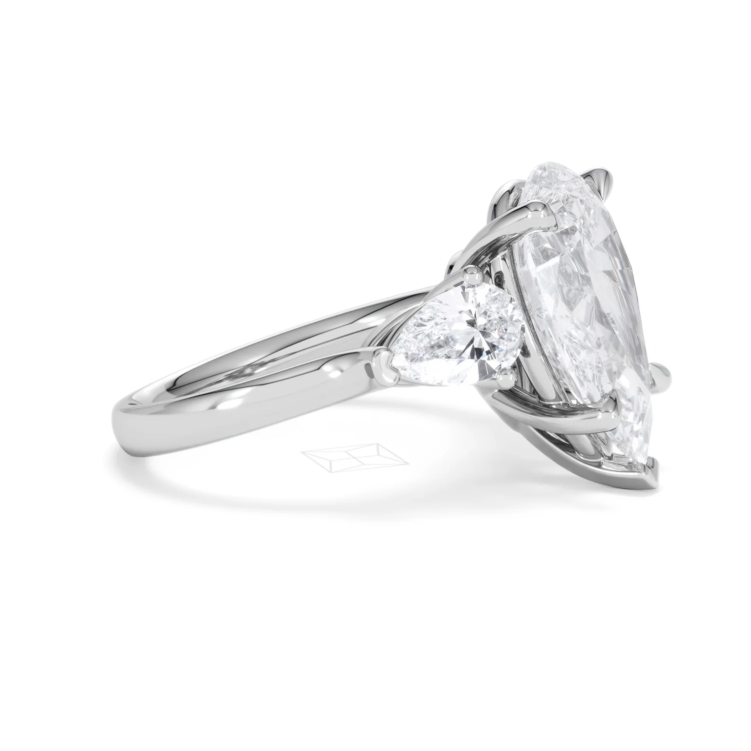 Adore 6.00ct Pear Cut Lab Diamond 3 Stone Engagement Ring in Platinum - Image 22
