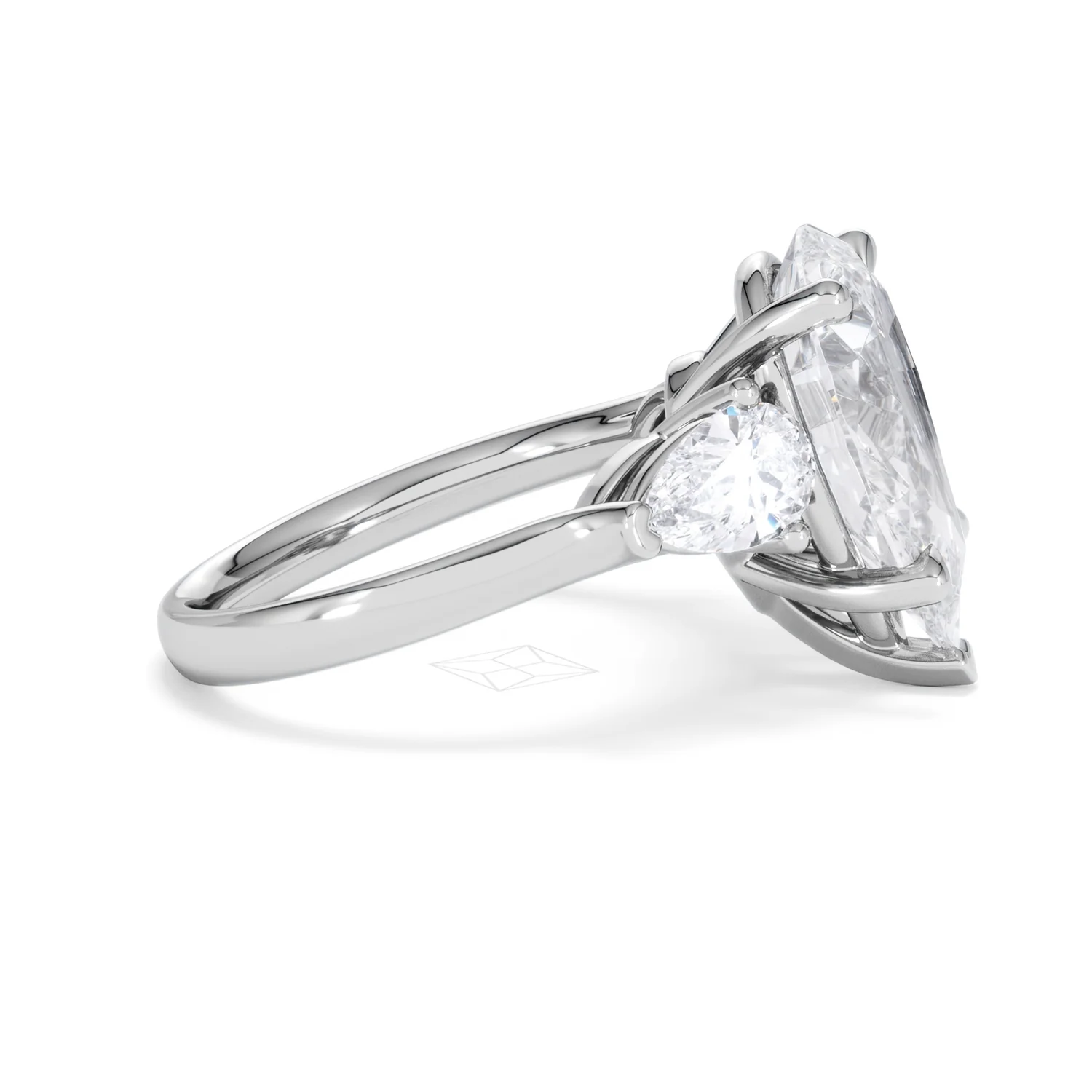 Adore 6.00ct Pear Cut Lab Diamond 3 Stone Engagement Ring in Platinum - Image 25