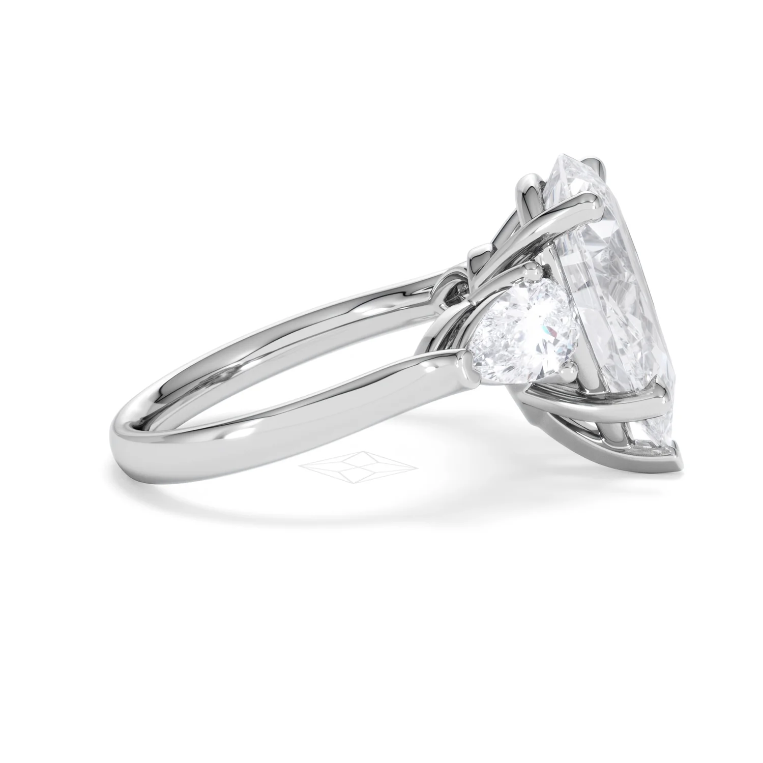 Adore 6.00ct Pear Cut Lab Diamond 3 Stone Engagement Ring in Platinum - Image 26