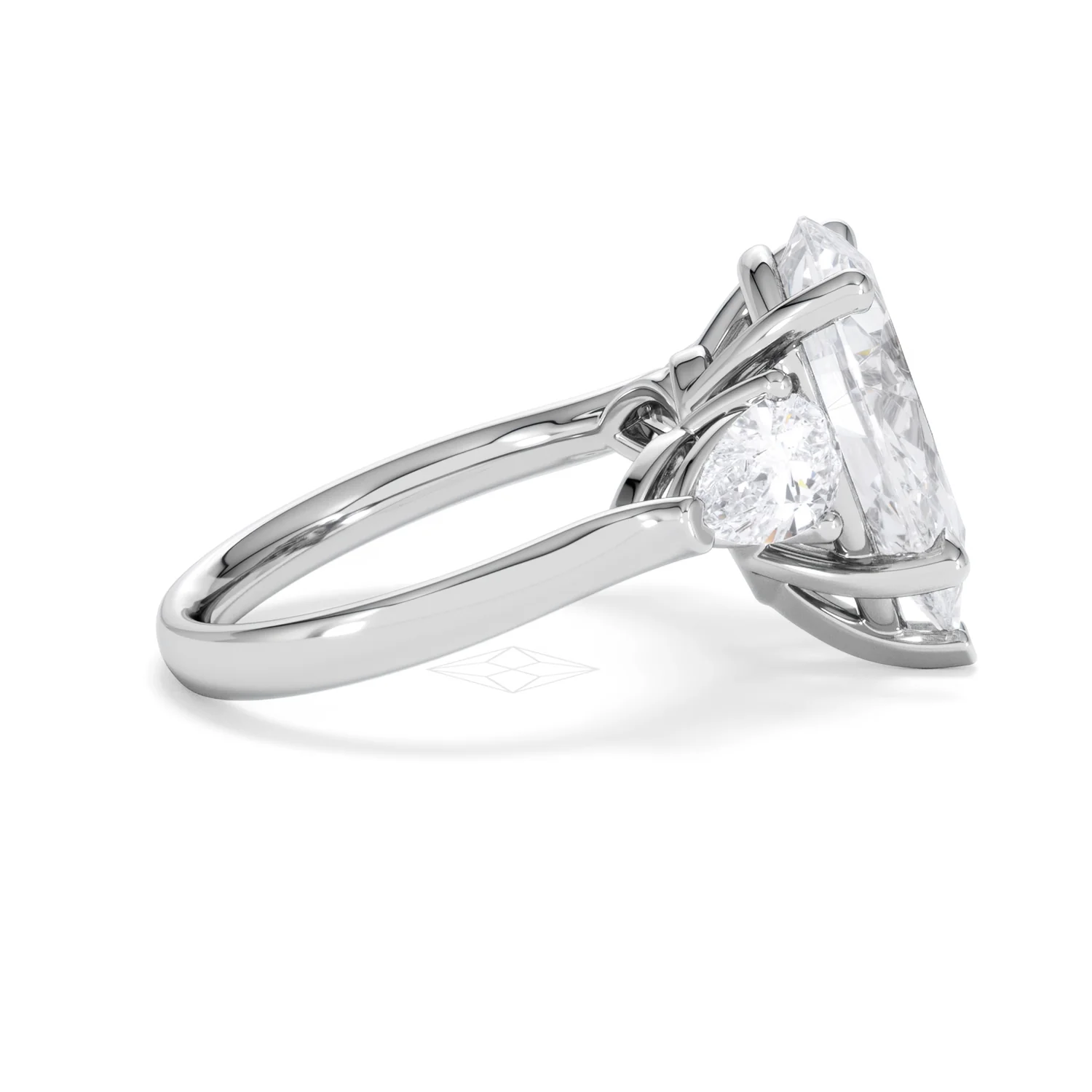 Adore 6.00ct Pear Cut Lab Diamond 3 Stone Engagement Ring in Platinum - Image 27