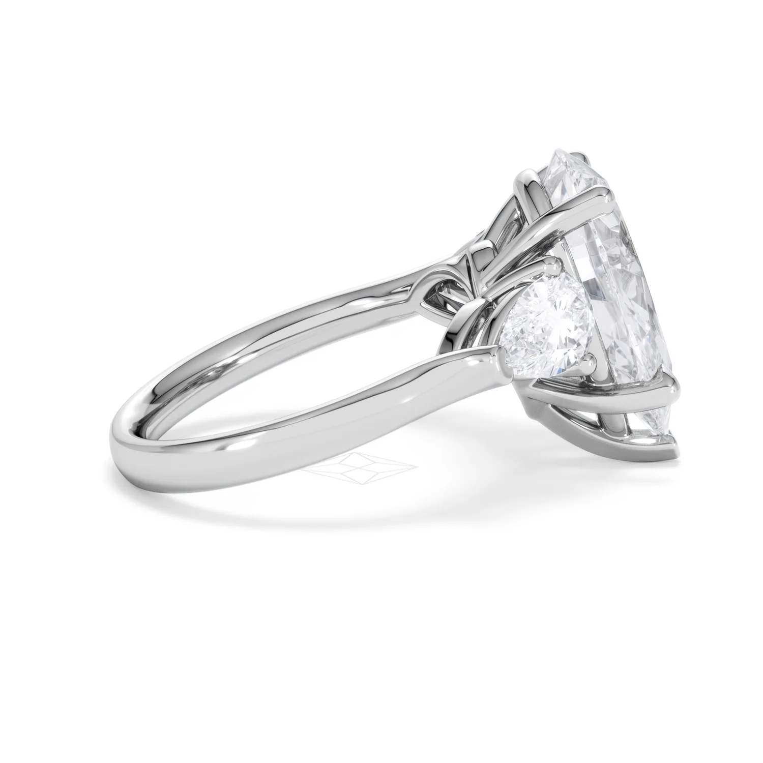 Adore 6.00ct Pear Cut Lab Diamond 3 Stone Engagement Ring in Platinum - Image 28