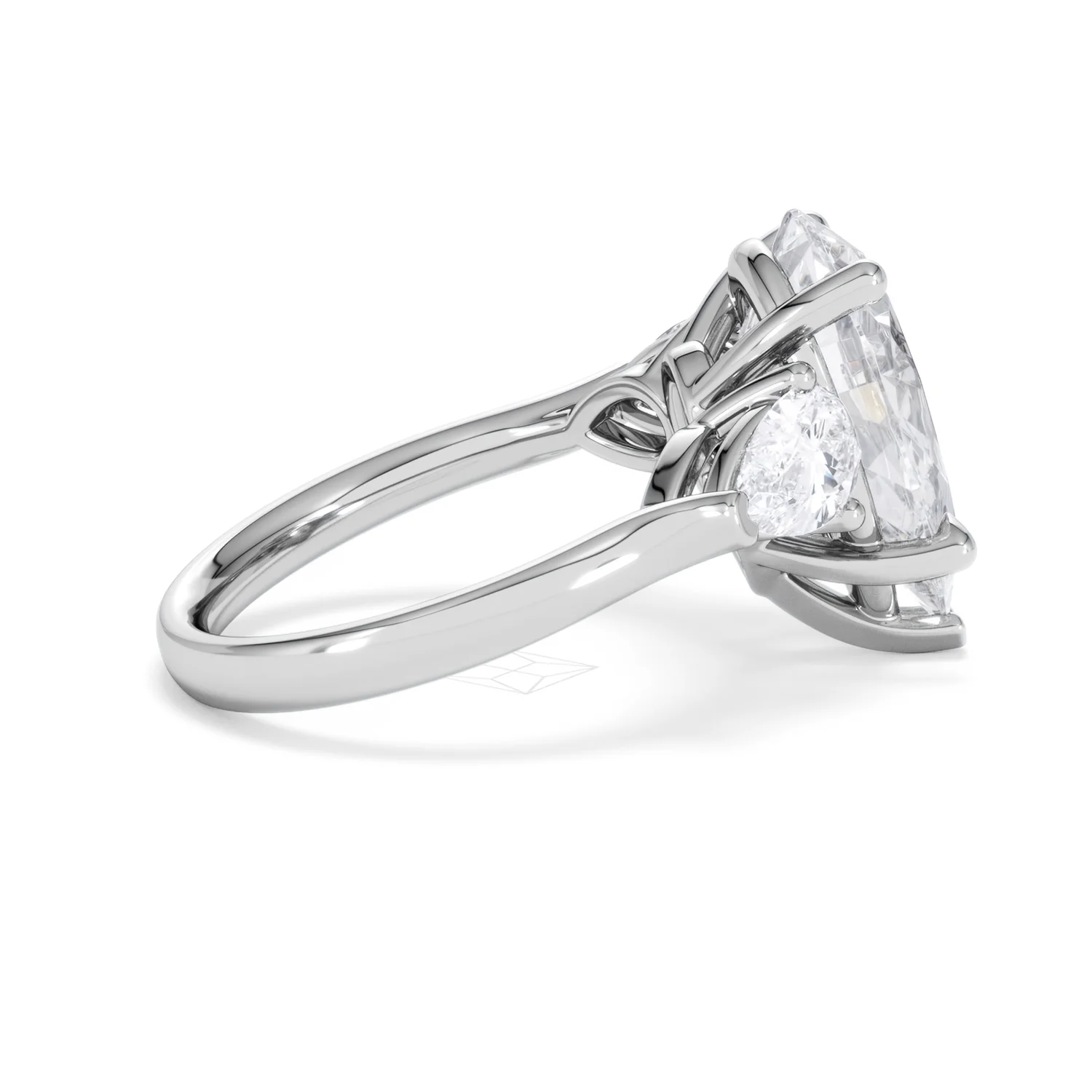 Adore 6.00ct Pear Cut Lab Diamond 3 Stone Engagement Ring in Platinum - Image 29