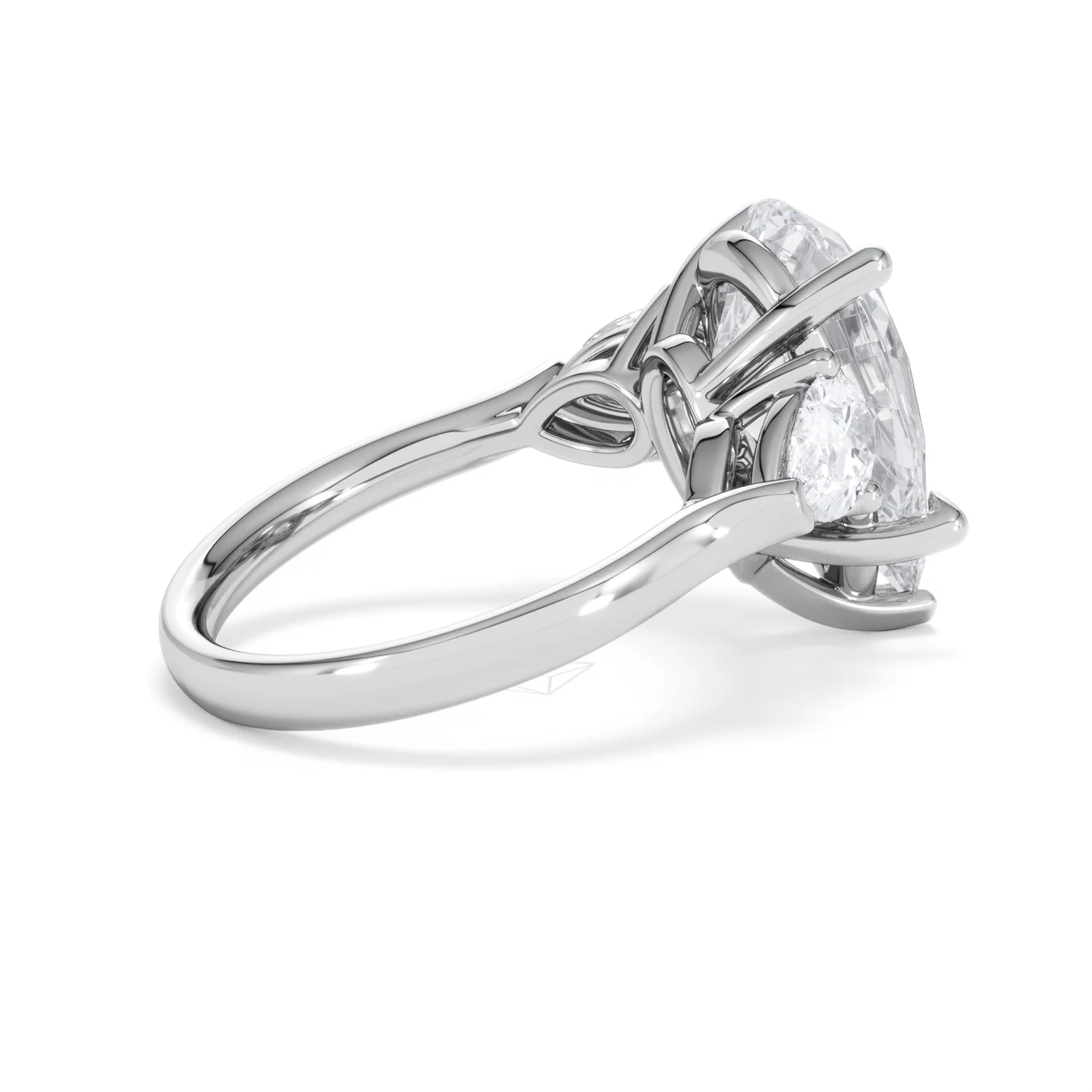 Adore 6.00ct Pear Cut Lab Diamond 3 Stone Engagement Ring in Platinum - Image 32