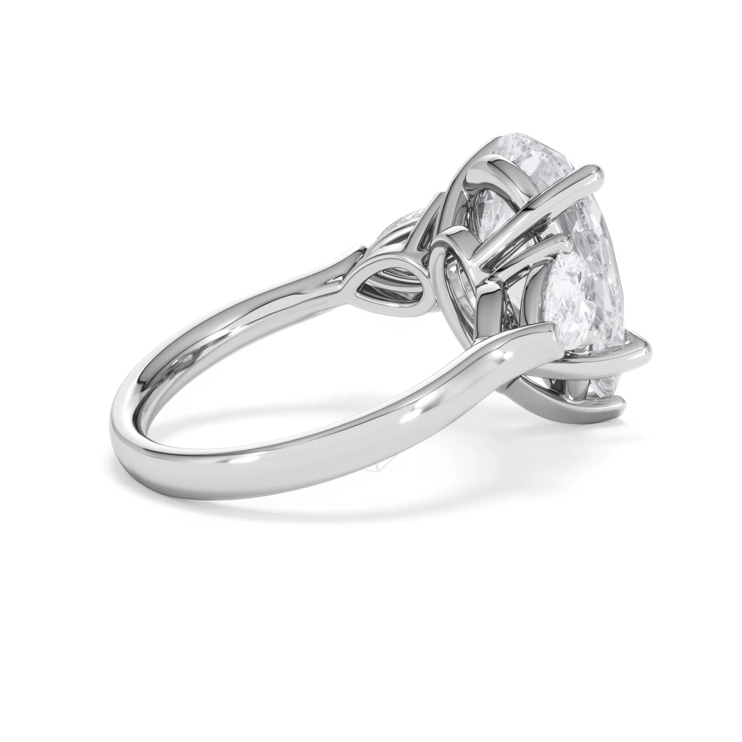 Adore 6.00ct Pear Cut Lab Diamond 3 Stone Engagement Ring in Platinum - Image 33