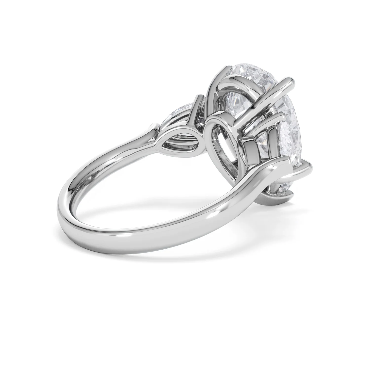 Adore 6.00ct Pear Cut Lab Diamond 3 Stone Engagement Ring in Platinum - Image 36