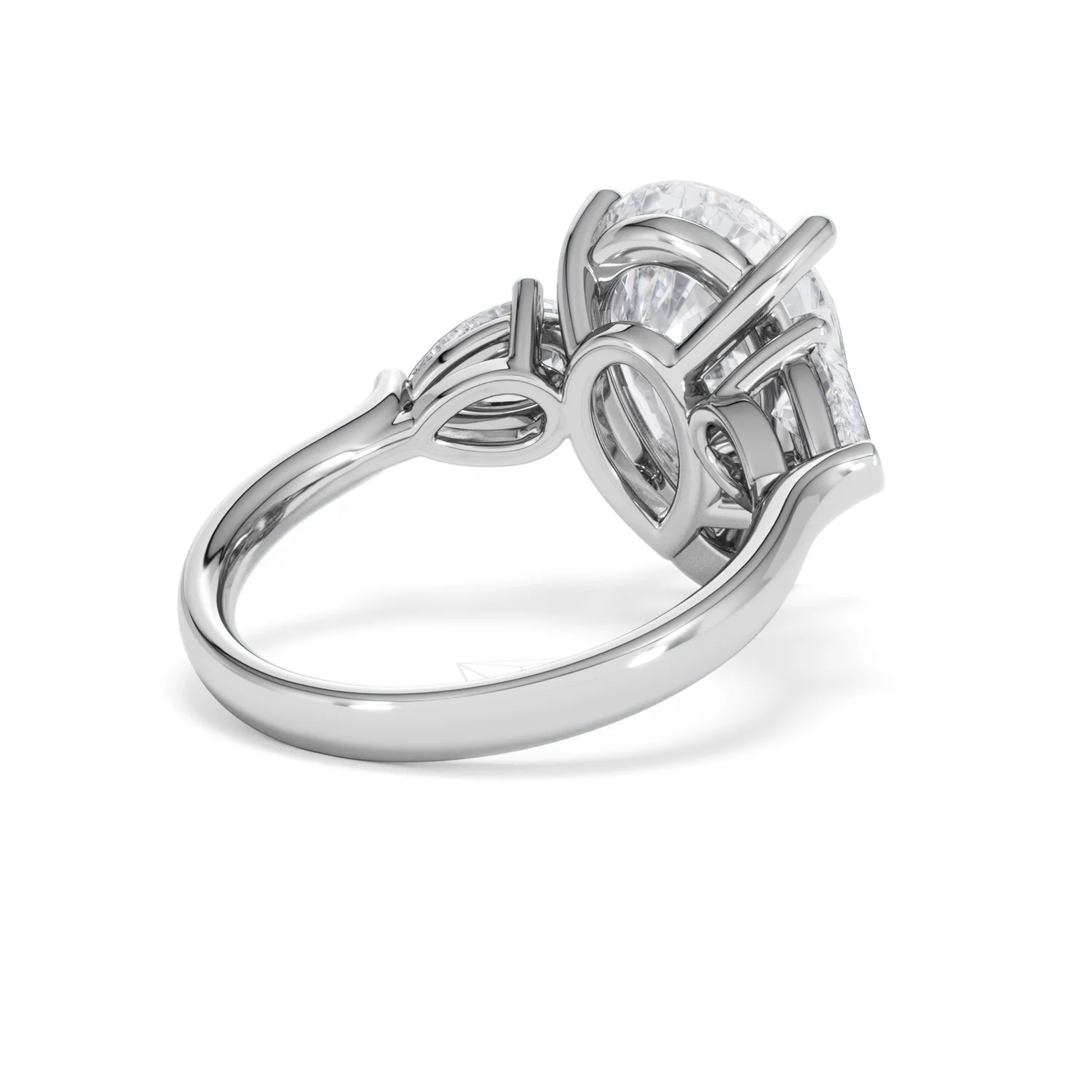 Adore 6.00ct Pear Cut Lab Diamond 3 Stone Engagement Ring in Platinum - Image 39