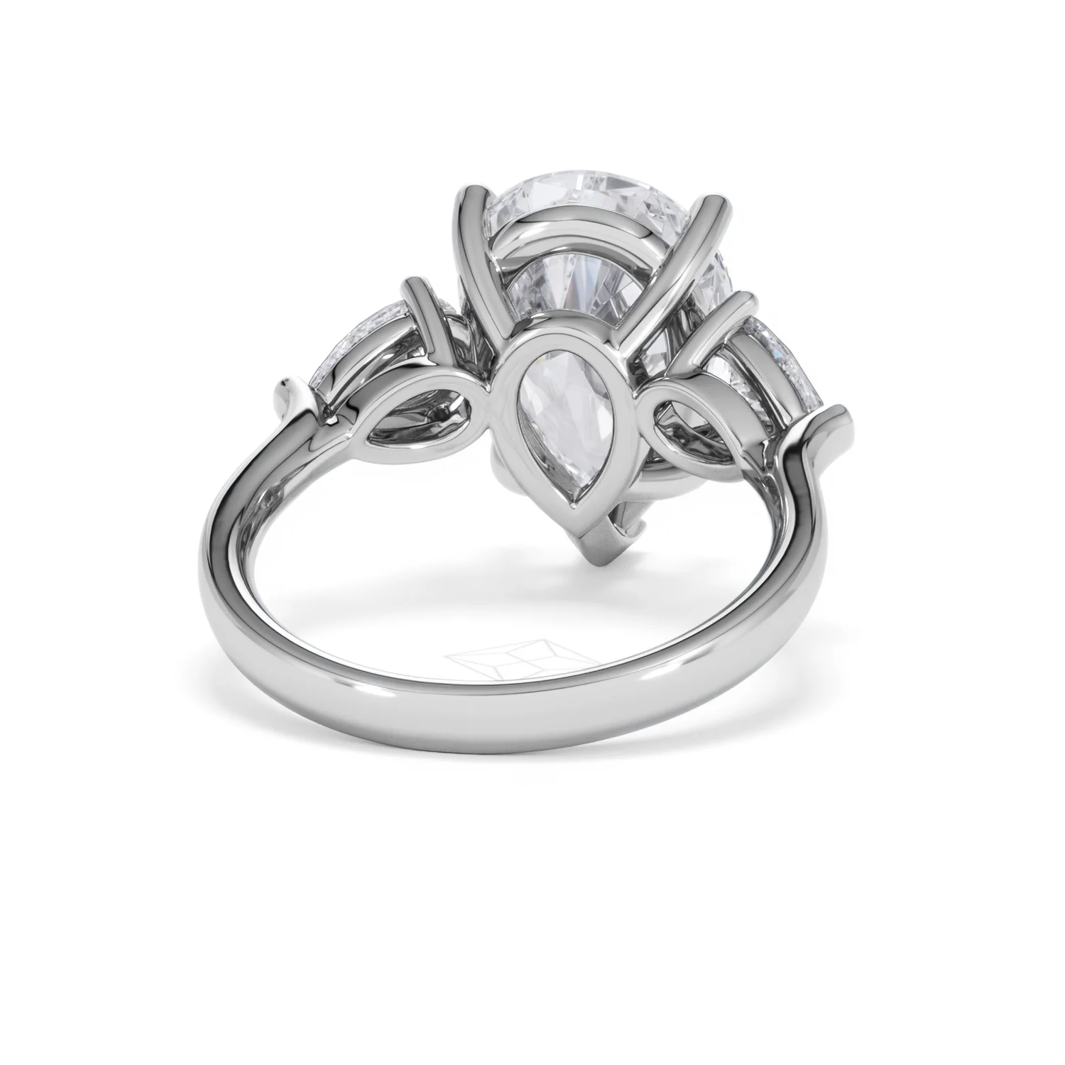 Adore 6.00ct Pear Cut Lab Diamond 3 Stone Engagement Ring in Platinum - Image 44
