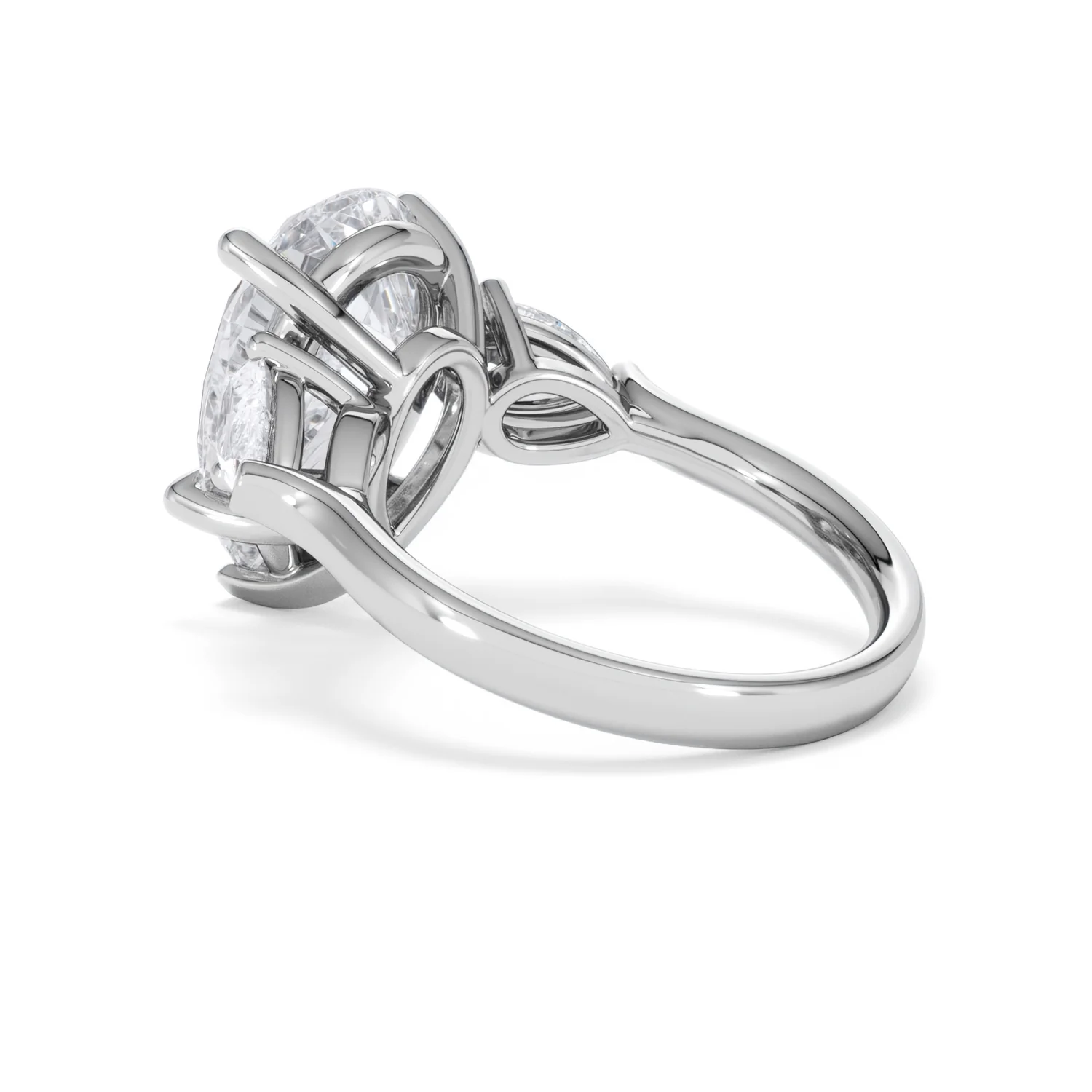 Adore 6.00ct Pear Cut Lab Diamond 3 Stone Engagement Ring in Platinum - Image 58