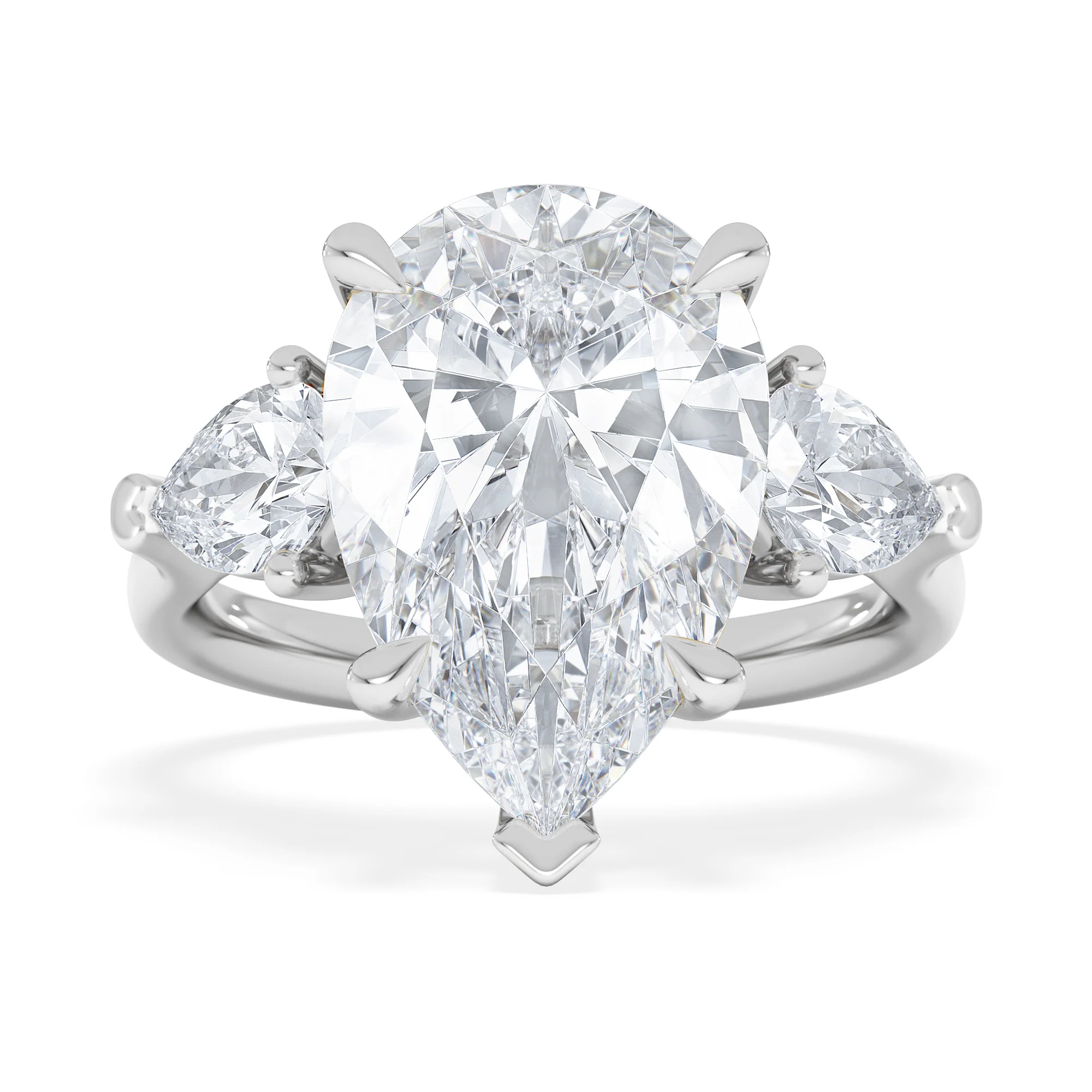 Adore 6.00ct Pear Cut Lab Diamond 3 Stone Engagement Ring in Platinum - Image 6