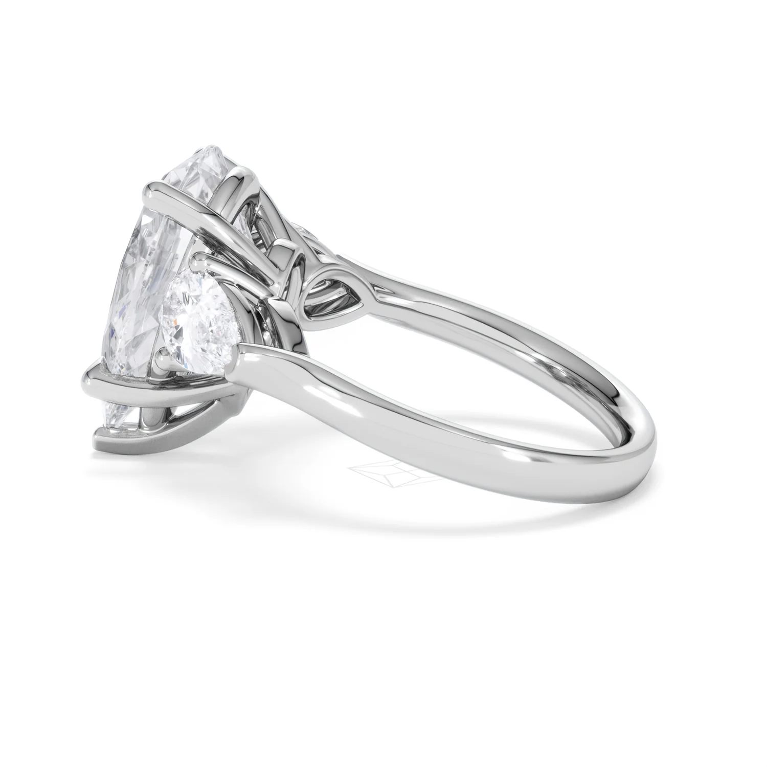 Adore 6.00ct Pear Cut Lab Diamond 3 Stone Engagement Ring in Platinum - Image 64