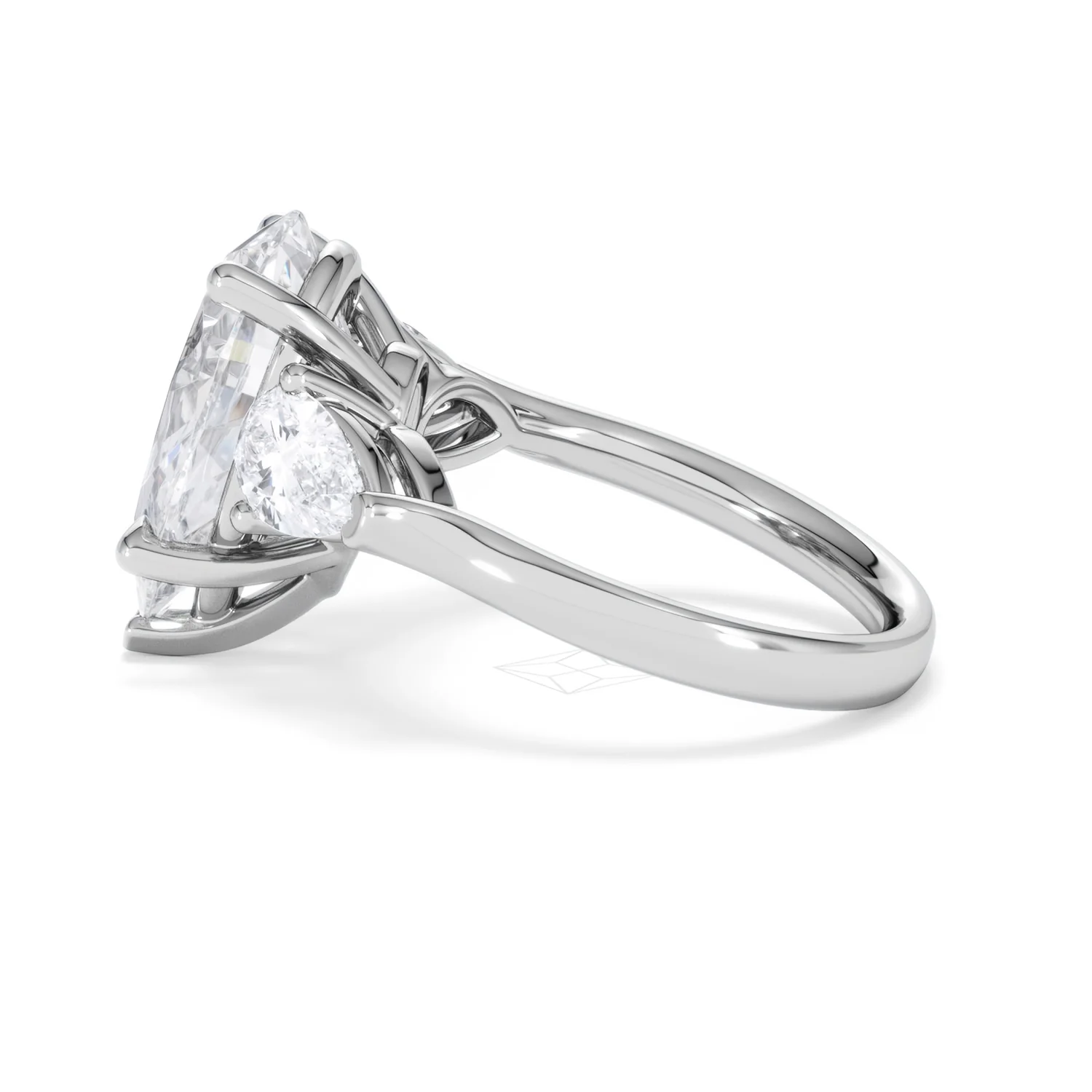 Adore 6.00ct Pear Cut Lab Diamond 3 Stone Engagement Ring in Platinum - Image 65