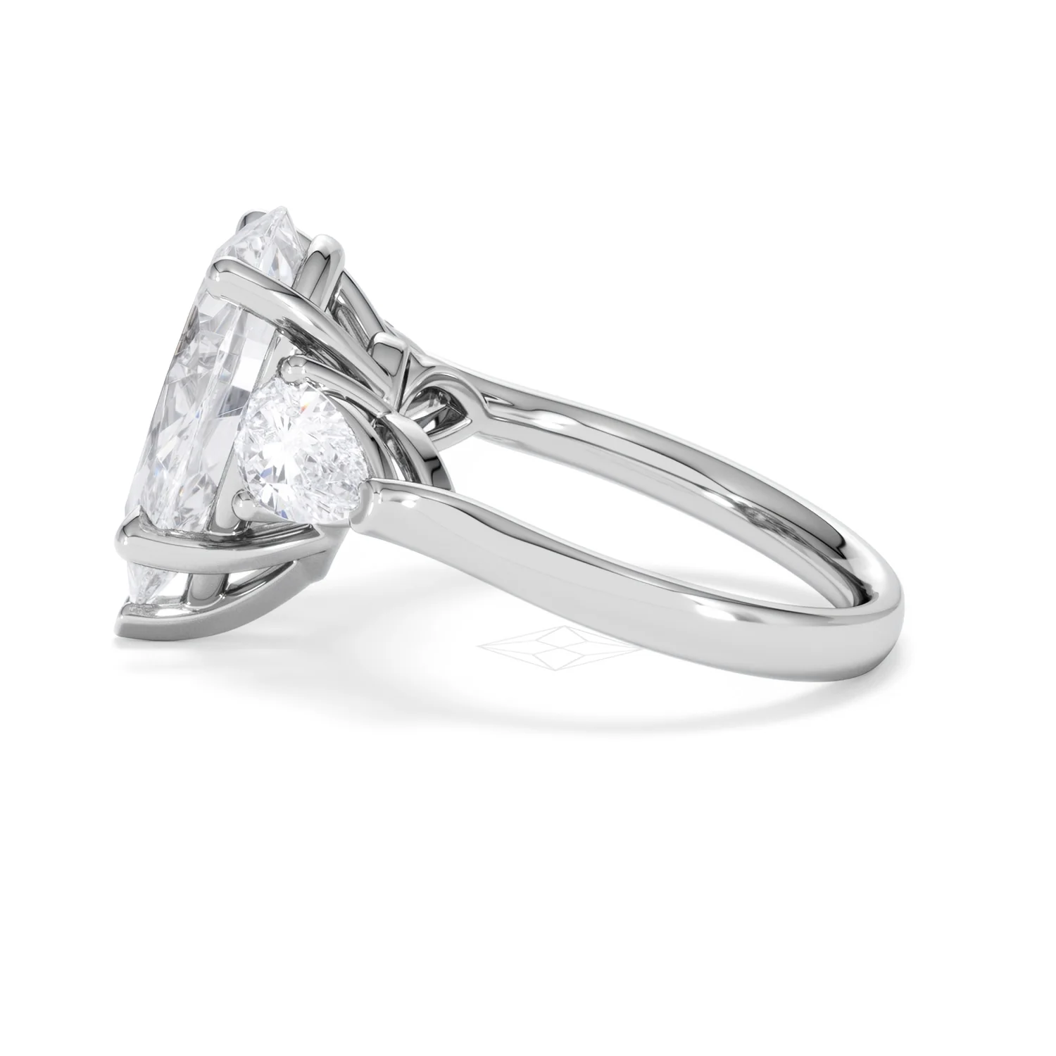 Adore 6.00ct Pear Cut Lab Diamond 3 Stone Engagement Ring in Platinum - Image 66