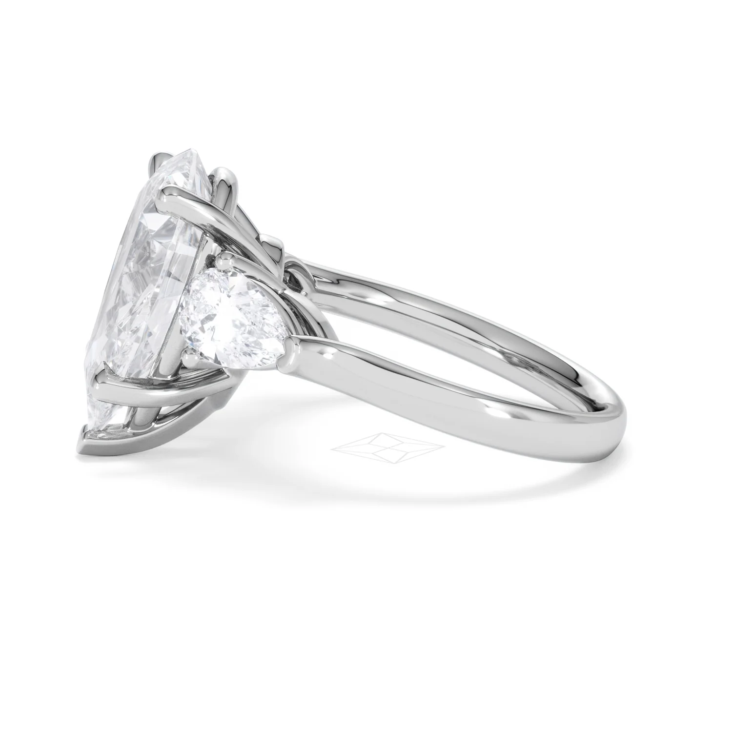 Adore 6.00ct Pear Cut Lab Diamond 3 Stone Engagement Ring in Platinum - Image 68
