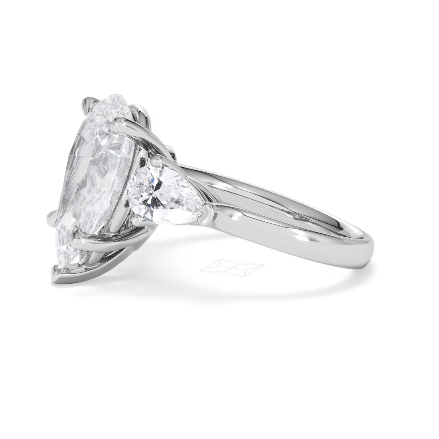 Adore 6.00ct Pear Cut Lab Diamond 3 Stone Engagement Ring in Platinum - Image 71