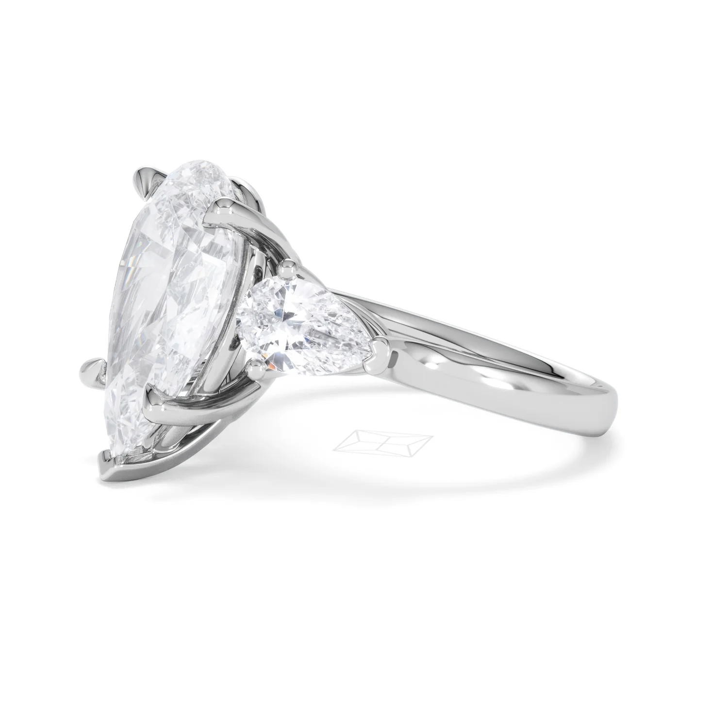 Adore 6.00ct Pear Cut Lab Diamond 3 Stone Engagement Ring in Platinum - Image 73