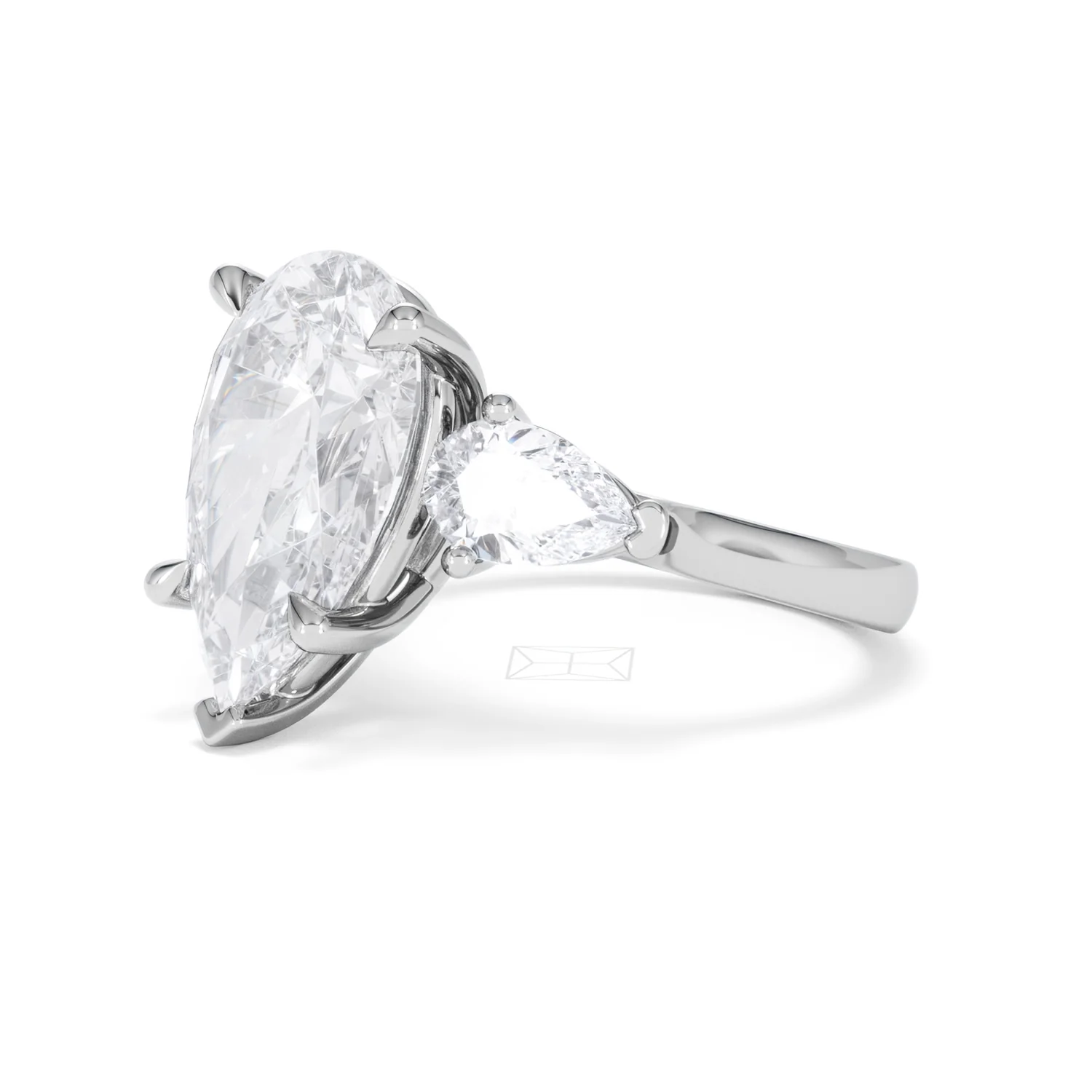 Adore 6.00ct Pear Cut Lab Diamond 3 Stone Engagement Ring in Platinum - Image 76