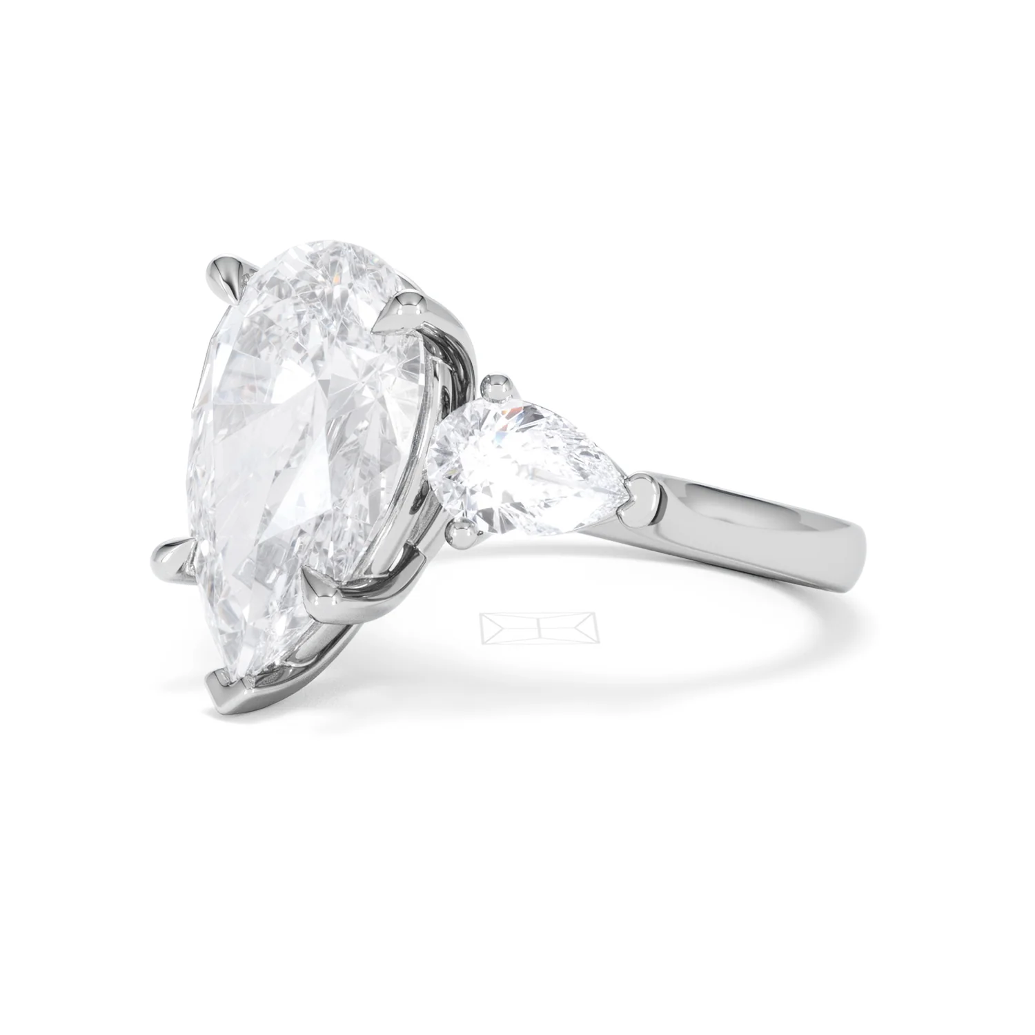 Adore 6.00ct Pear Cut Lab Diamond 3 Stone Engagement Ring in Platinum - Image 77