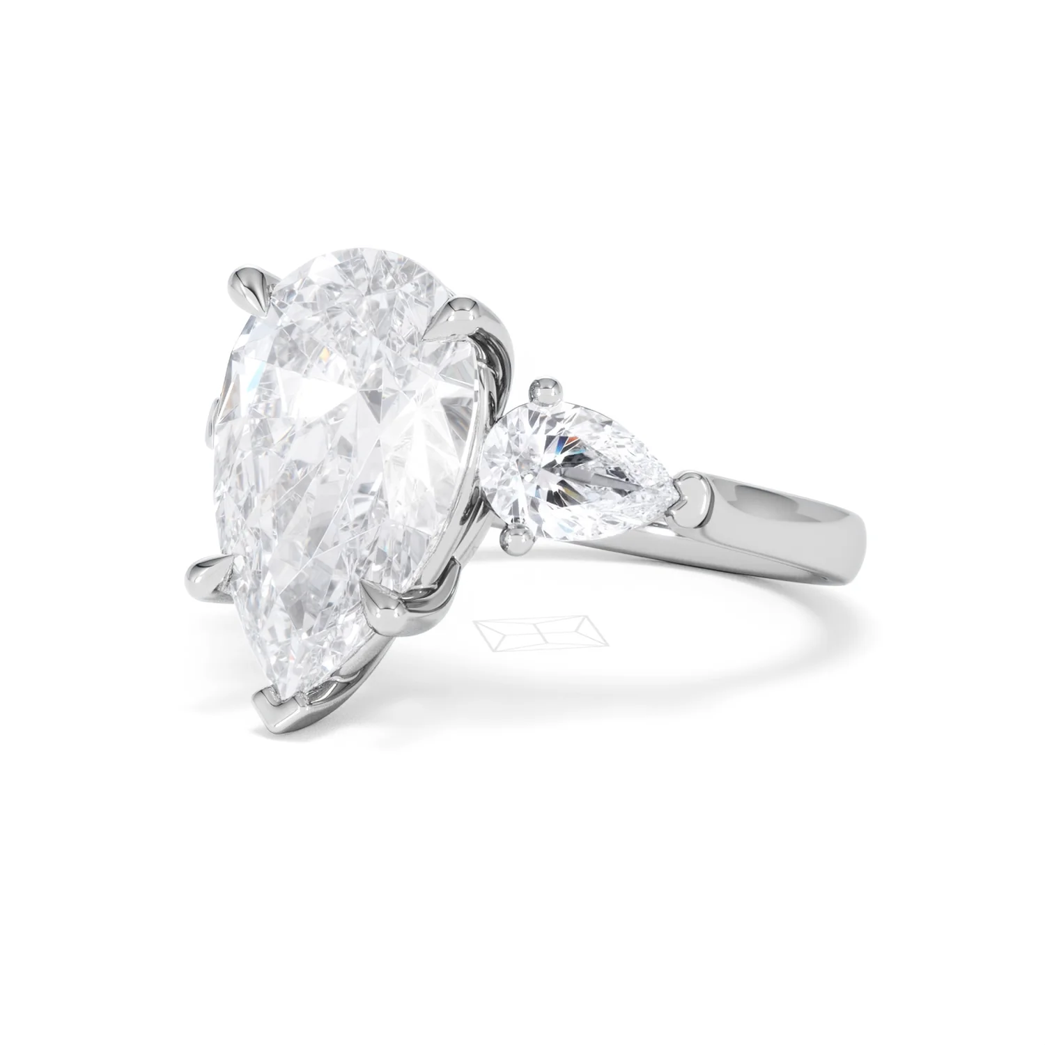 Adore 6.00ct Pear Cut Lab Diamond 3 Stone Engagement Ring in Platinum - Image 79