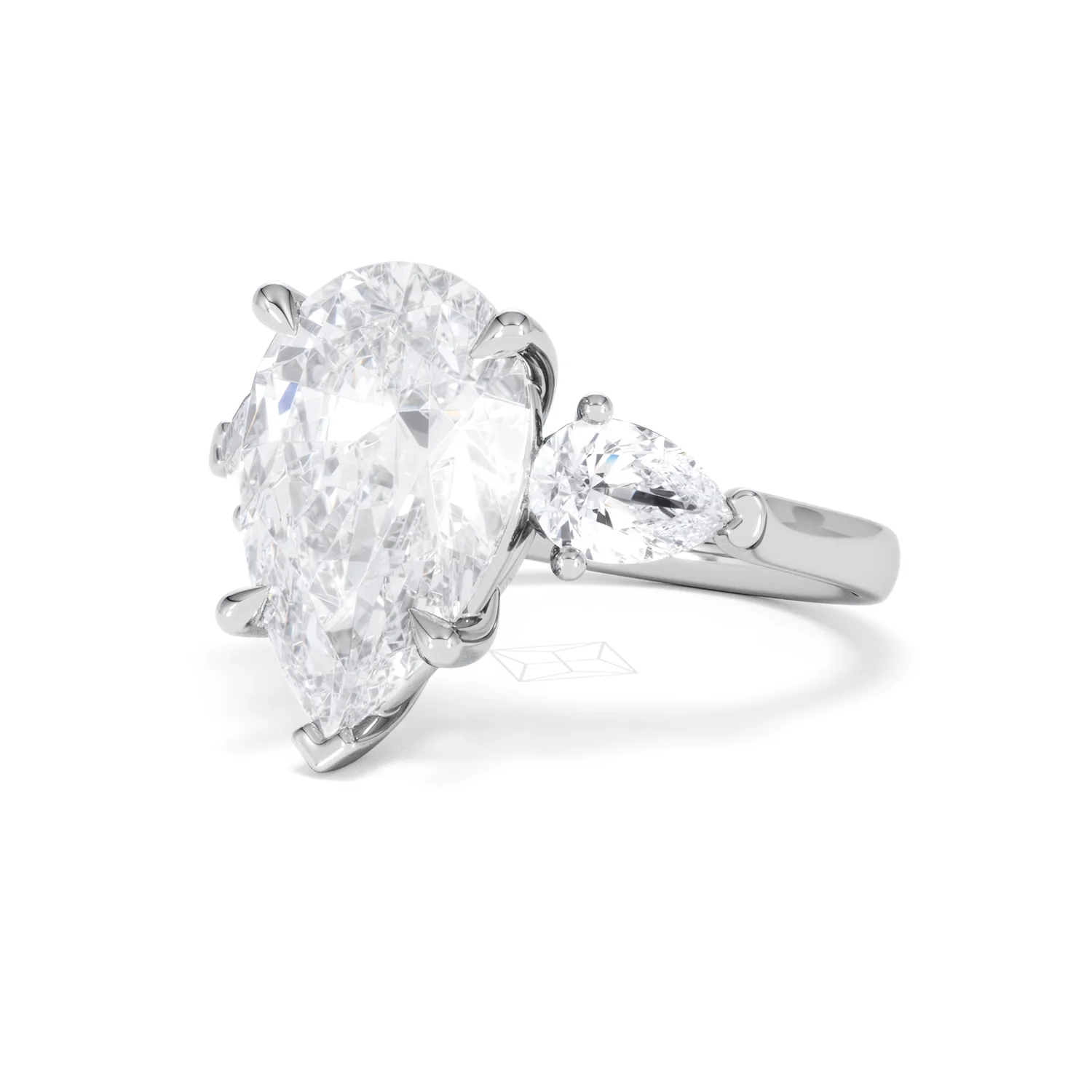 Adore 6.00ct Pear Cut Lab Diamond 3 Stone Engagement Ring in Platinum - Image 80