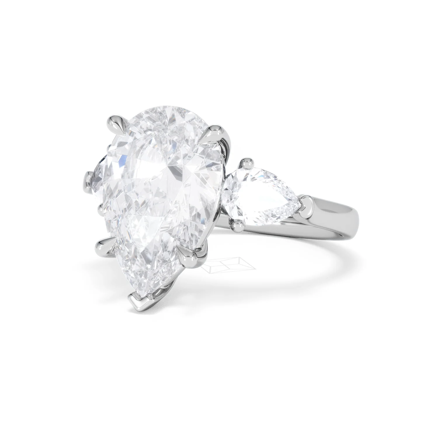 Adore 6.00ct Pear Cut Lab Diamond 3 Stone Engagement Ring in Platinum - Image 81