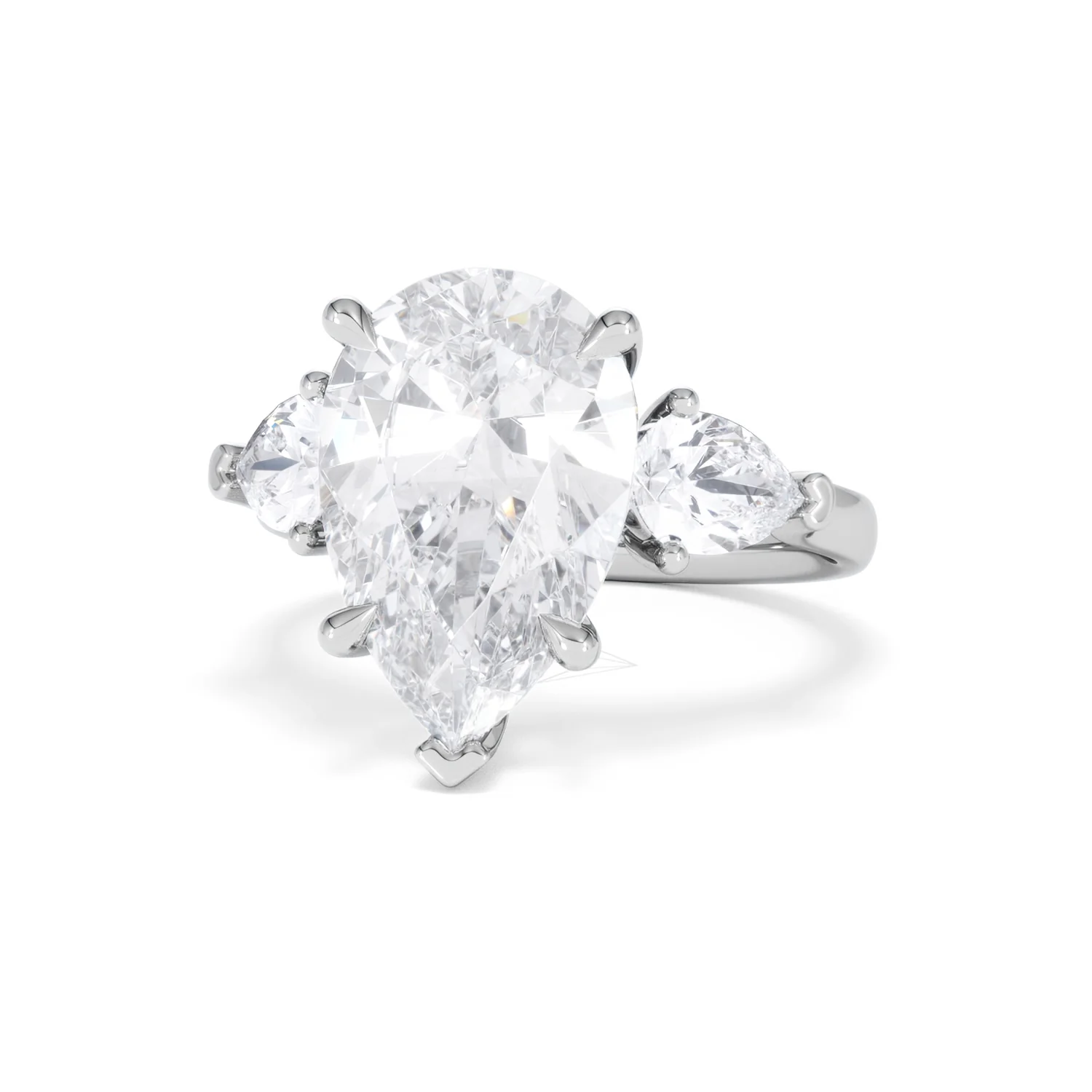 Adore 6.00ct Pear Cut Lab Diamond 3 Stone Engagement Ring in Platinum - Image 84