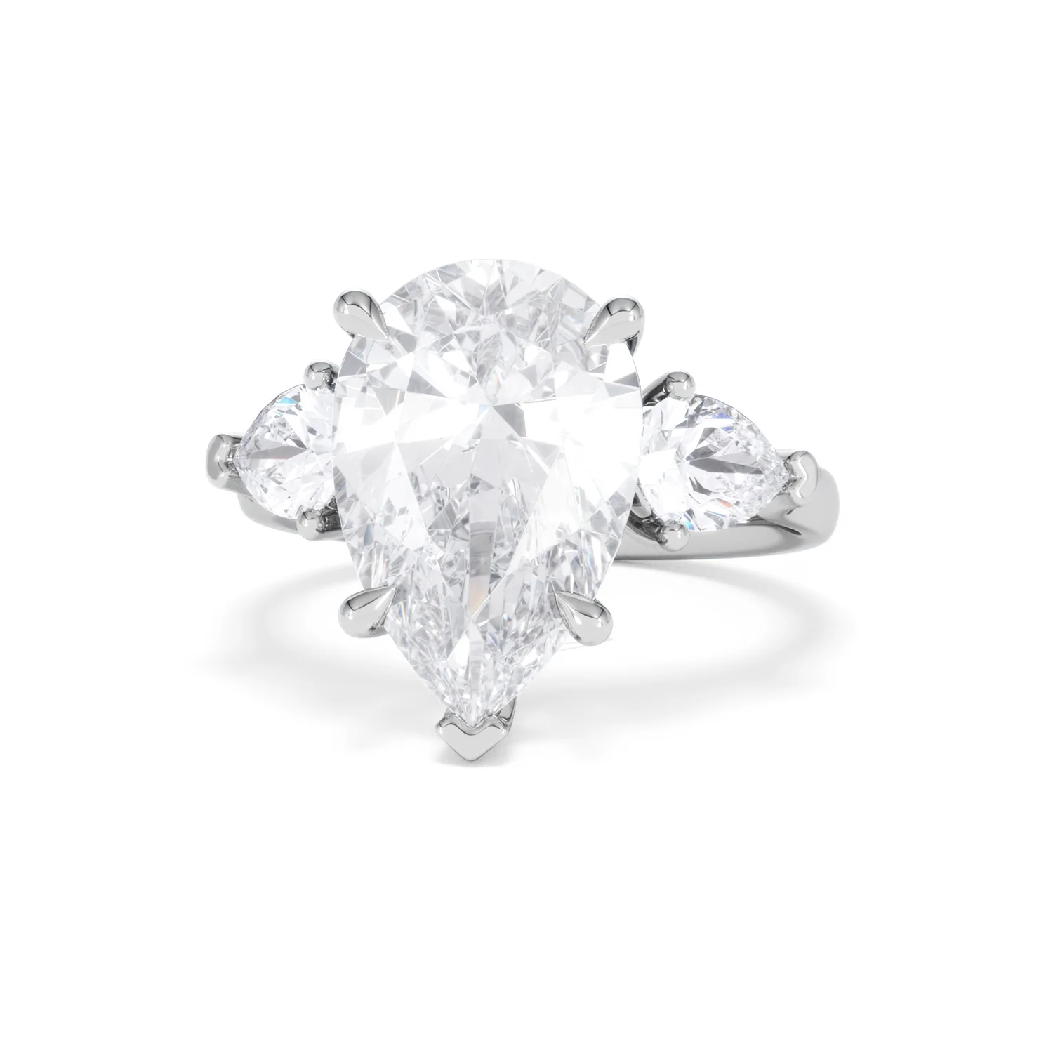 Adore 6.00ct Pear Cut Lab Diamond 3 Stone Engagement Ring in Platinum - Image 85