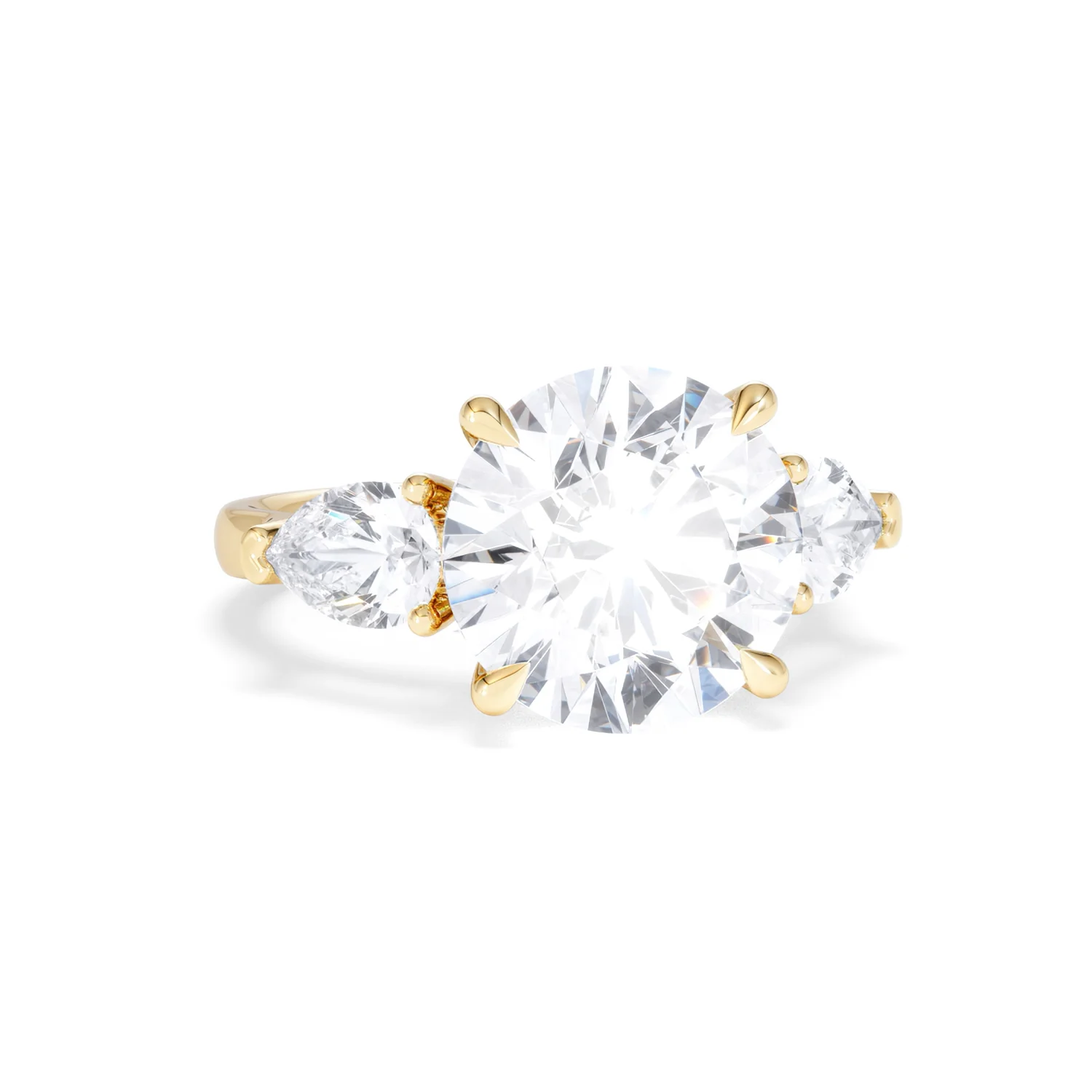 Adore 6.00ct Round Cut Lab Diamond 3 Stone Engagement Ring in 18K Yellow Gold - Image 10