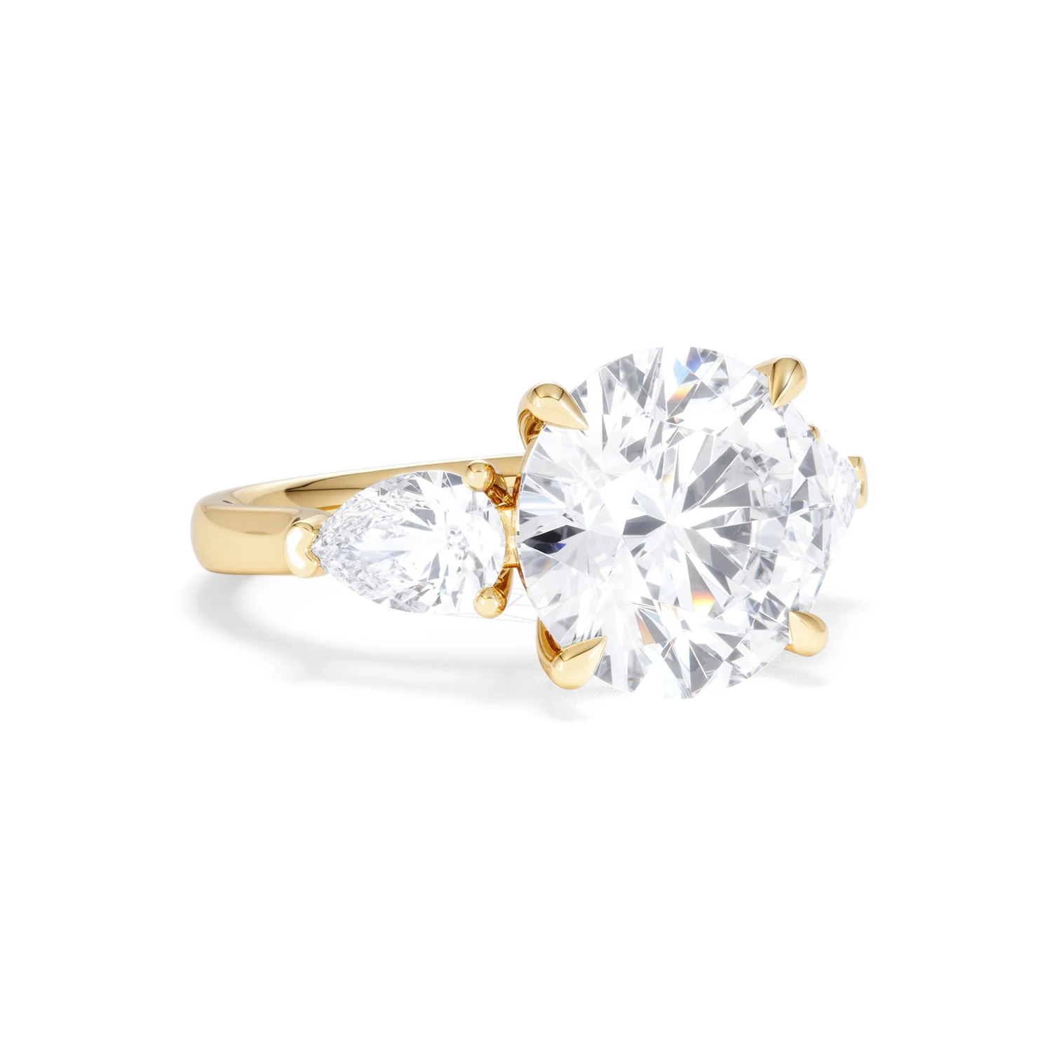 Adore 6.00ct Round Cut Lab Diamond 3 Stone Engagement Ring in 18K Yellow Gold - Image 13