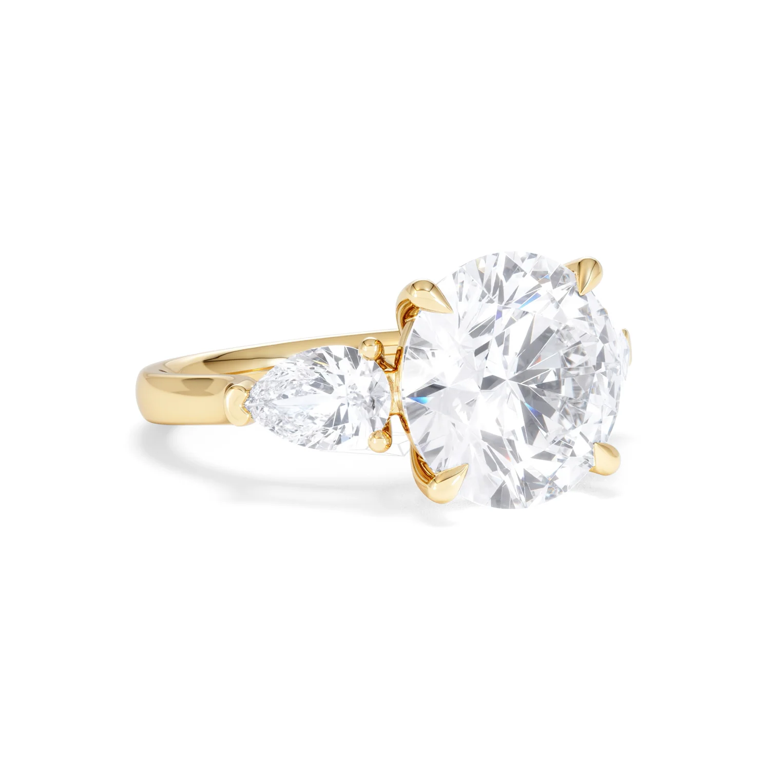 Adore 6.00ct Round Cut Lab Diamond 3 Stone Engagement Ring in 18K Yellow Gold - Image 14