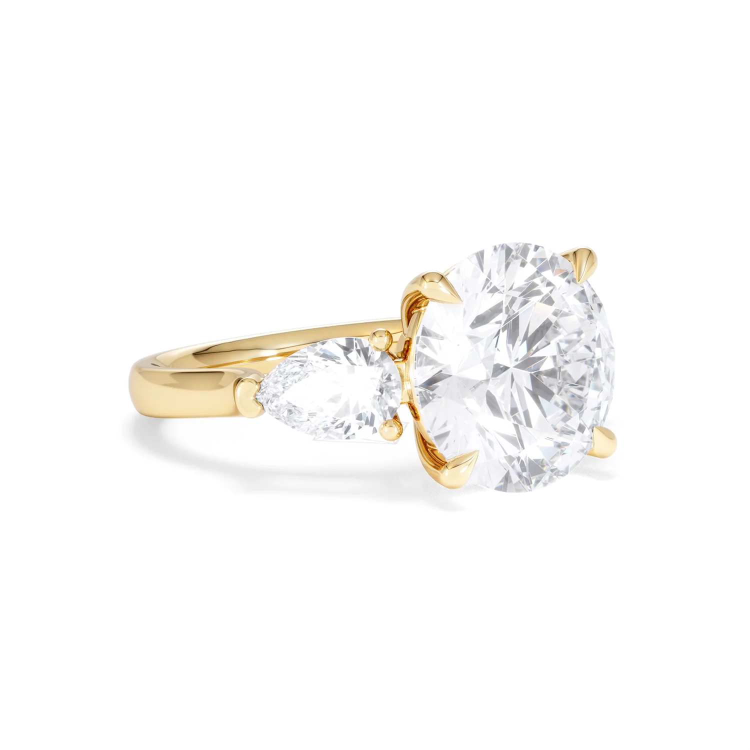 Adore 6.00ct Round Cut Lab Diamond 3 Stone Engagement Ring in 18K Yellow Gold - Image 15