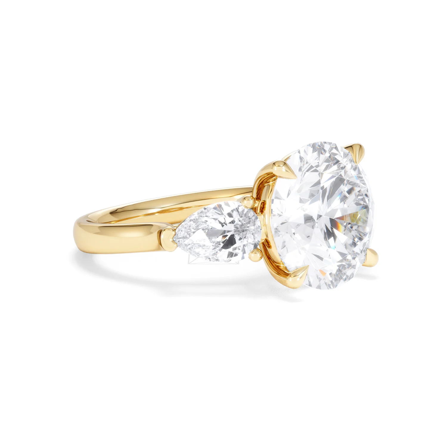 Adore 6.00ct Round Cut Lab Diamond 3 Stone Engagement Ring in 18K Yellow Gold - Image 17