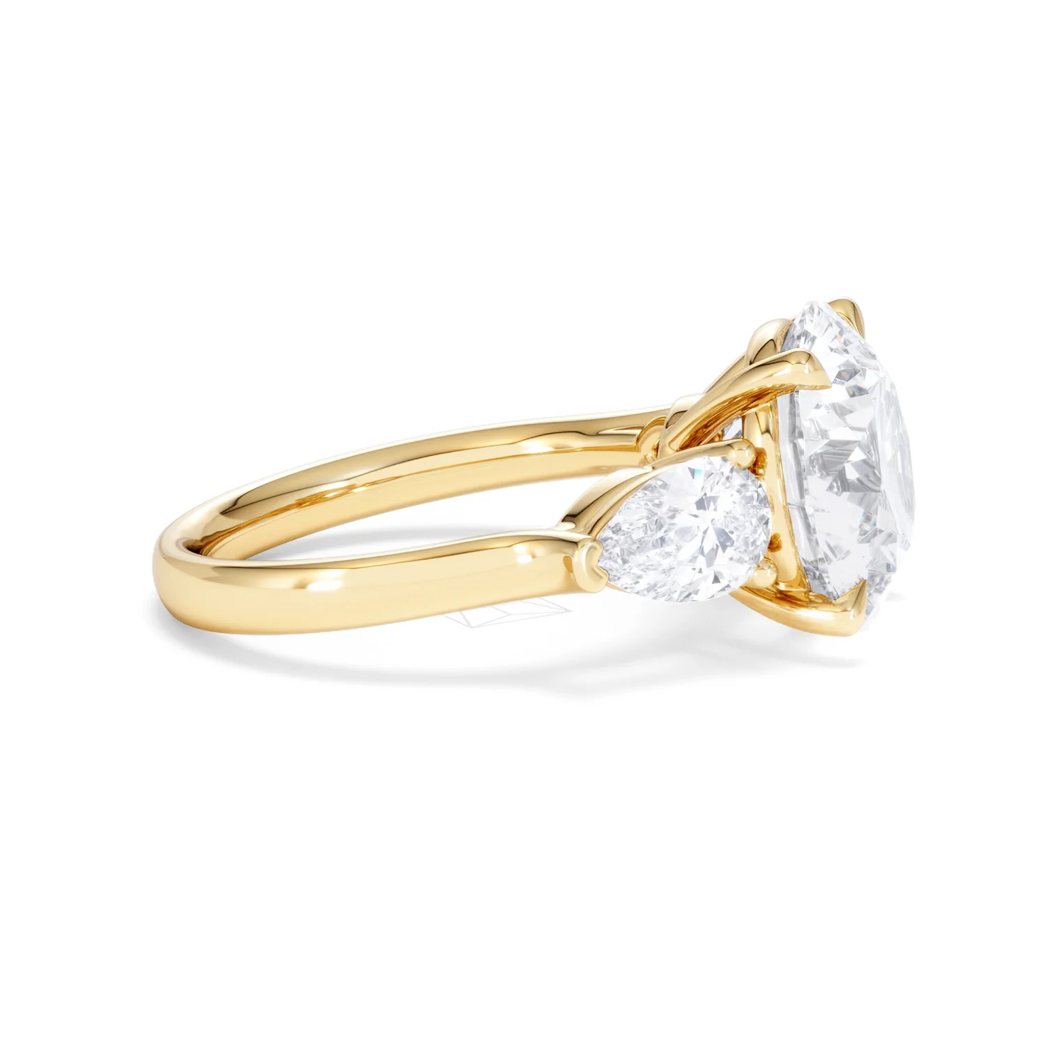 Adore 6.00ct Round Cut Lab Diamond 3 Stone Engagement Ring in 18K Yellow Gold - Image 24