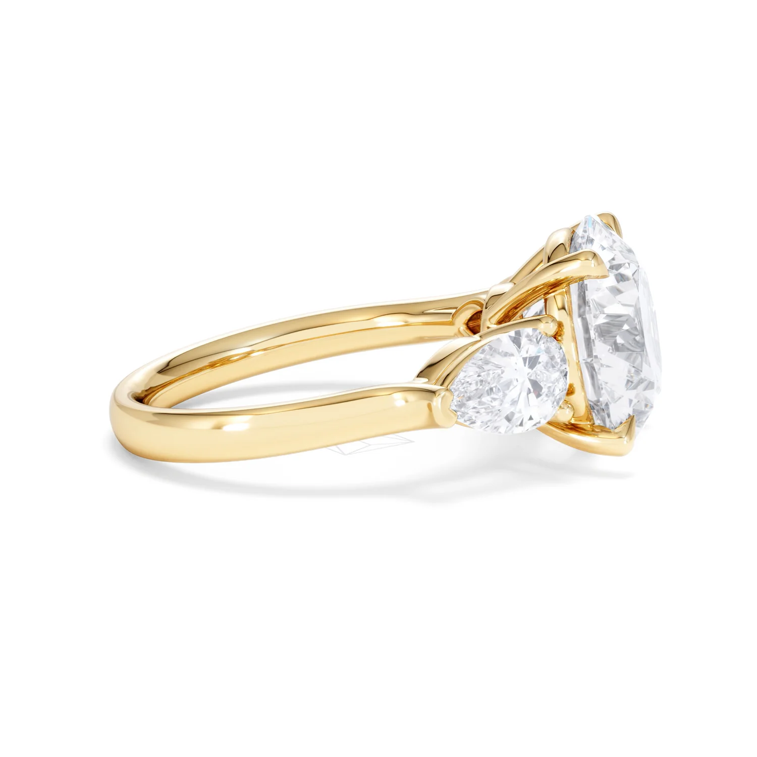 Adore 6.00ct Round Cut Lab Diamond 3 Stone Engagement Ring in 18K Yellow Gold - Image 25
