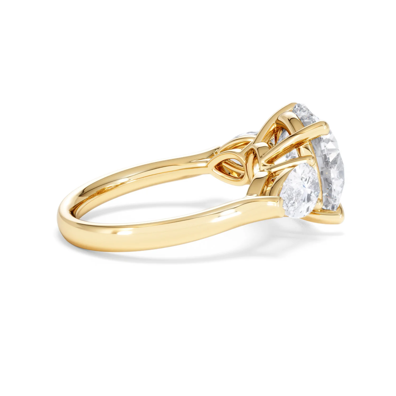 Adore 6.00ct Round Cut Lab Diamond 3 Stone Engagement Ring in 18K Yellow Gold - Image 30