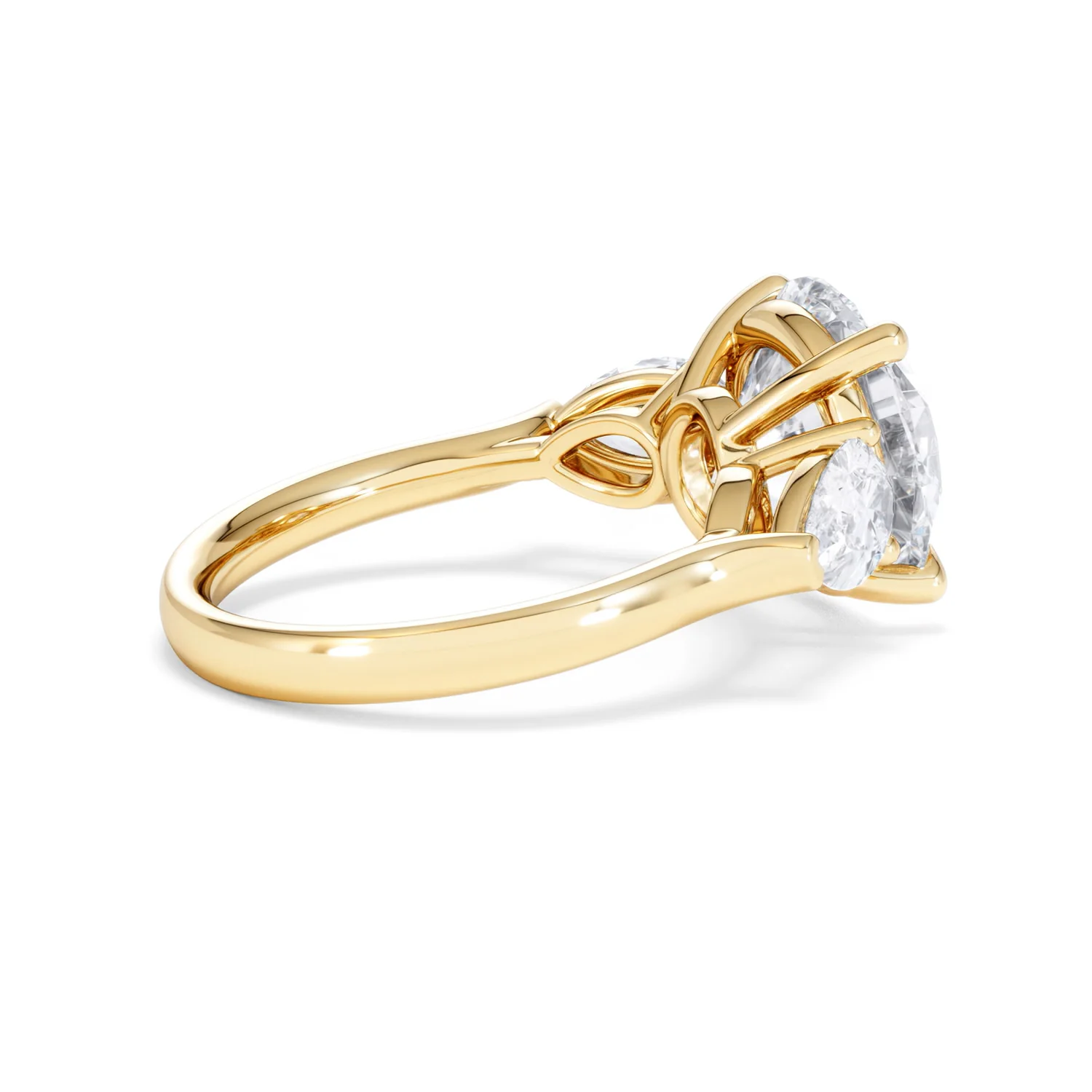 Adore 6.00ct Round Cut Lab Diamond 3 Stone Engagement Ring in 18K Yellow Gold - Image 32