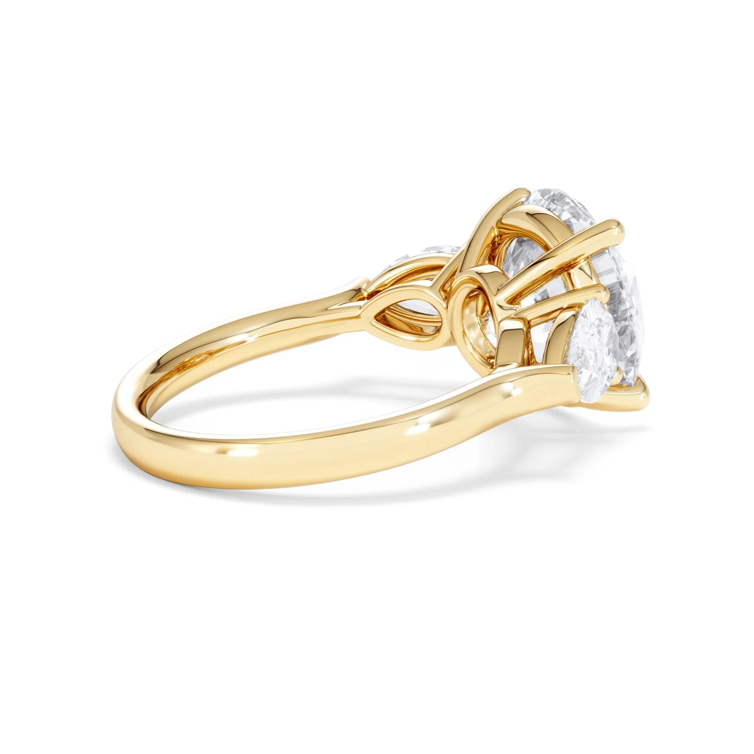 Adore 6.00ct Round Cut Lab Diamond 3 Stone Engagement Ring in 18K Yellow Gold - Image 33